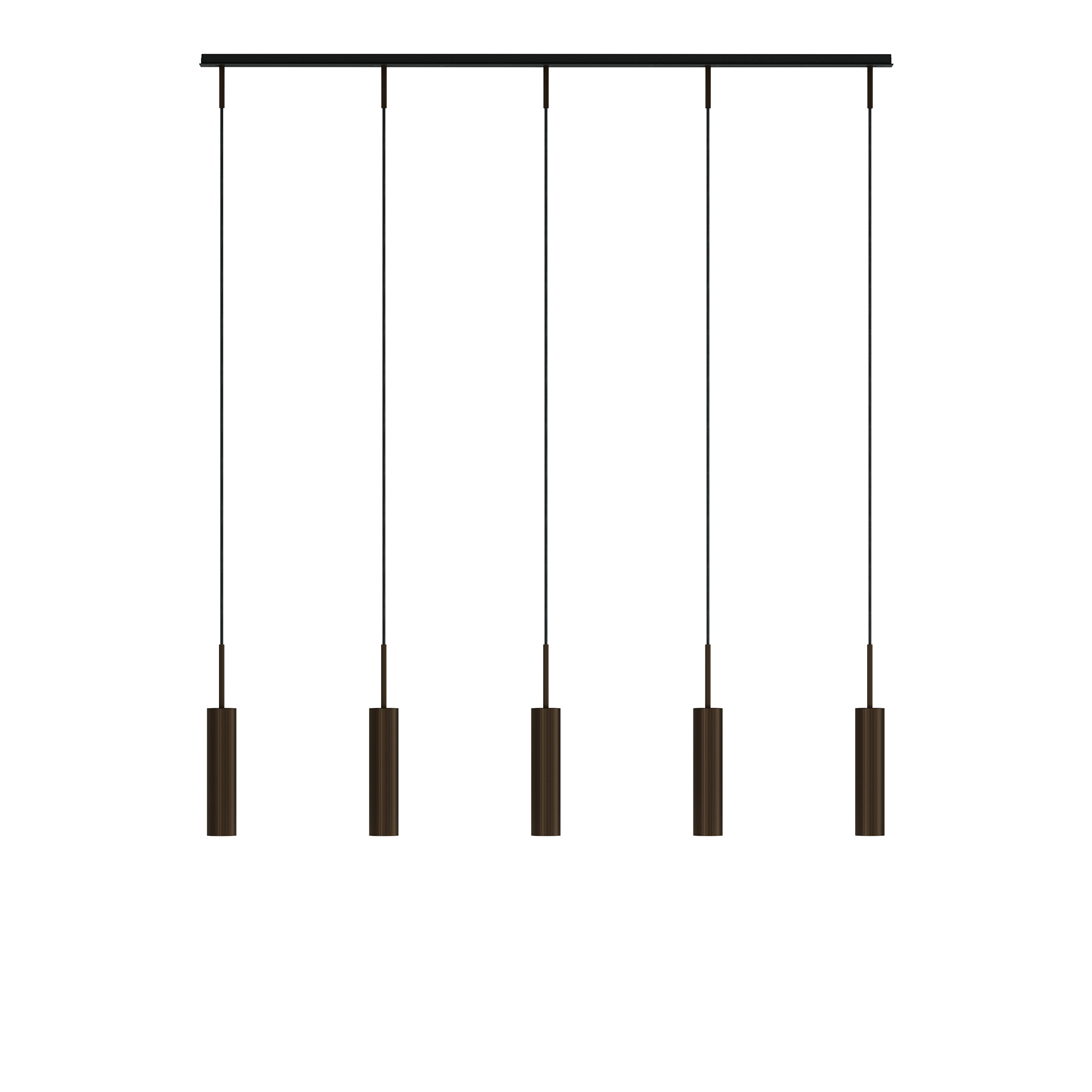 Audo Copenhagen - Tubulaire Rail Pendant 5 Aluminium Anodized Bronzed - Pendellampor - Kroeyer-Saetter-Lassen - Brons | Belysning - Taklampor - Pendellampor | Möbelexperten