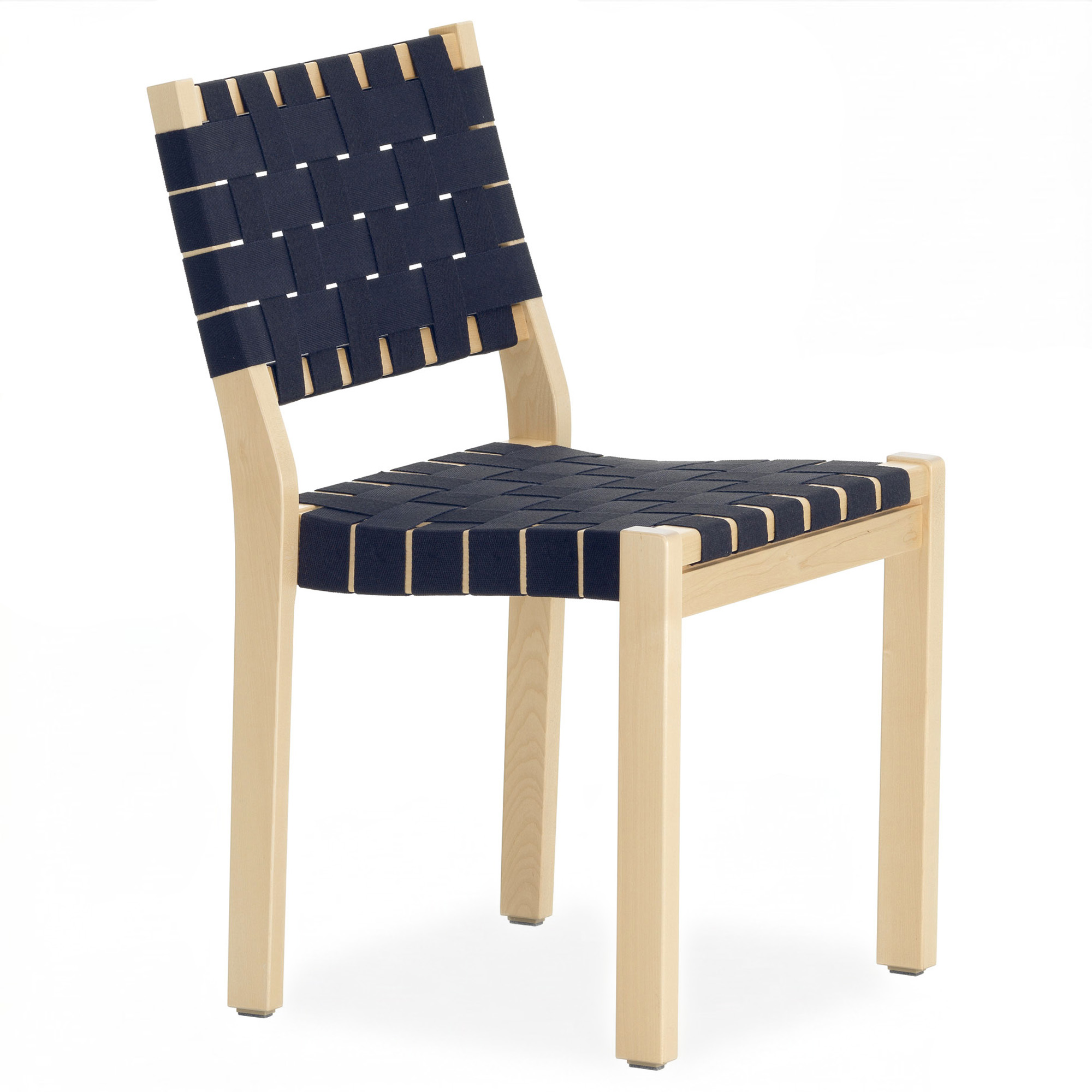 Artek - Chair 611 Bj&ouml;rk/Black Blue - Matstolar - Alvar Aalto - Tr&auml;f&auml;rgad - Naturmaterial/Tr&auml;