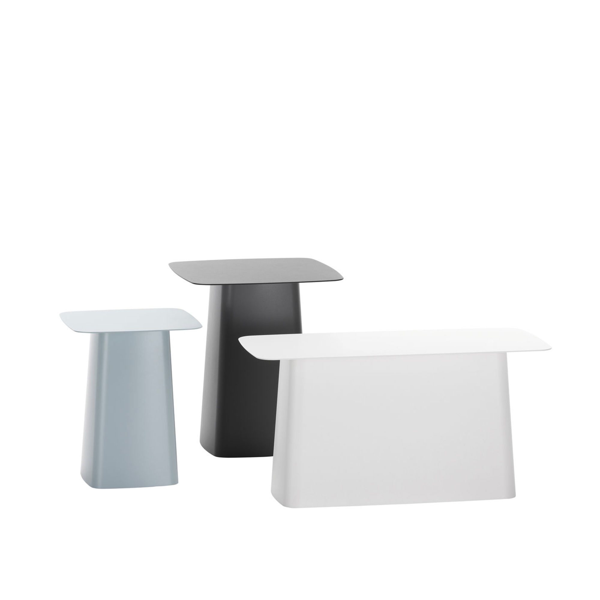 Vitra - Metal Side Table, Outdoor, Small, Ice Grey, Sheet Steel, Powder-coated - Småbord & Sidobord utomhus - Ronan & Erwan Bouroullec - Grå - Metall