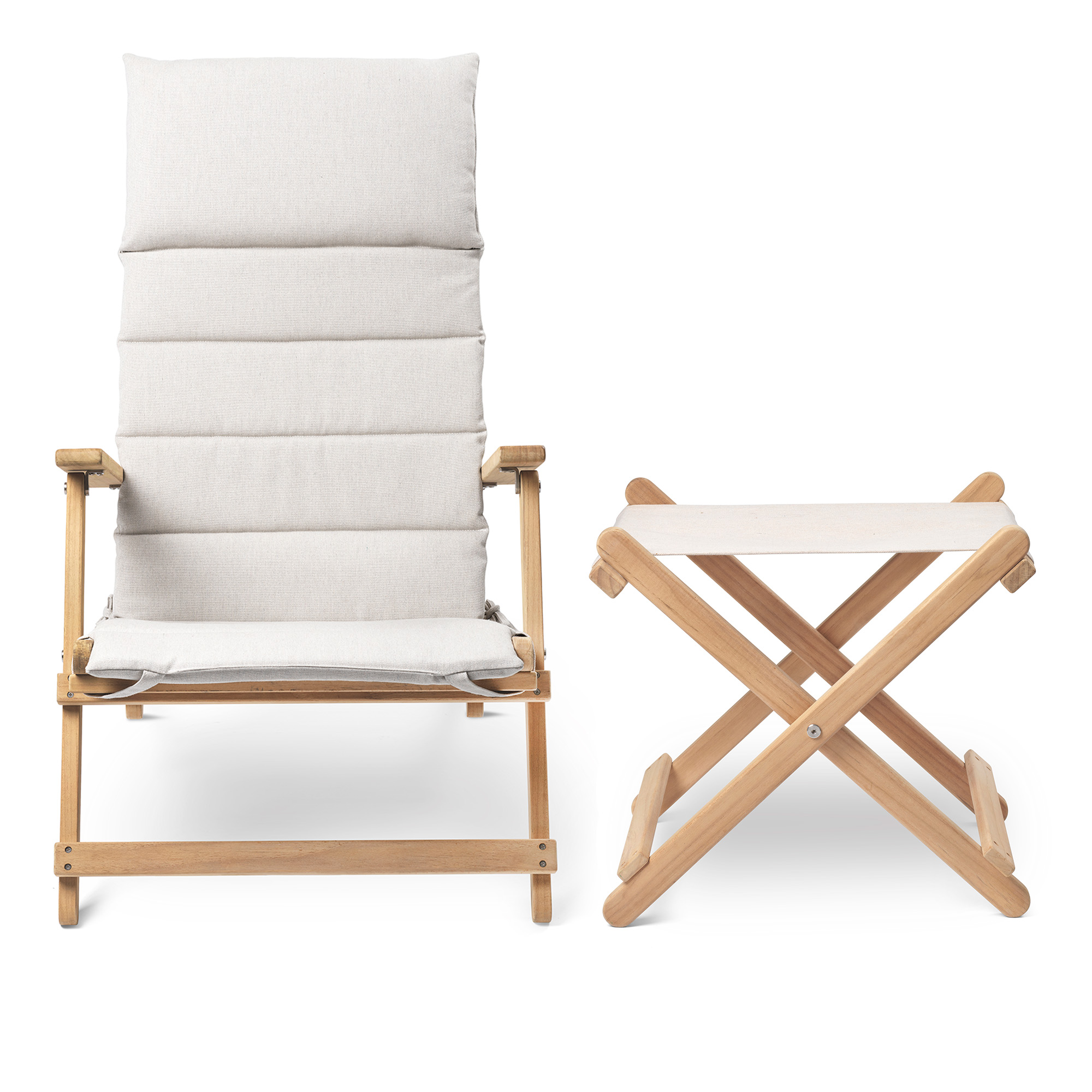 Carl Hansen - BM5568 solstol & dyna & BM5768 fotpall utomhus - Loungegrupper utomhus - Børge Mogensen - Trä/Skum | Utemöbler - Utegrupper - Loungegrupper Utomhus | Möbelexperten