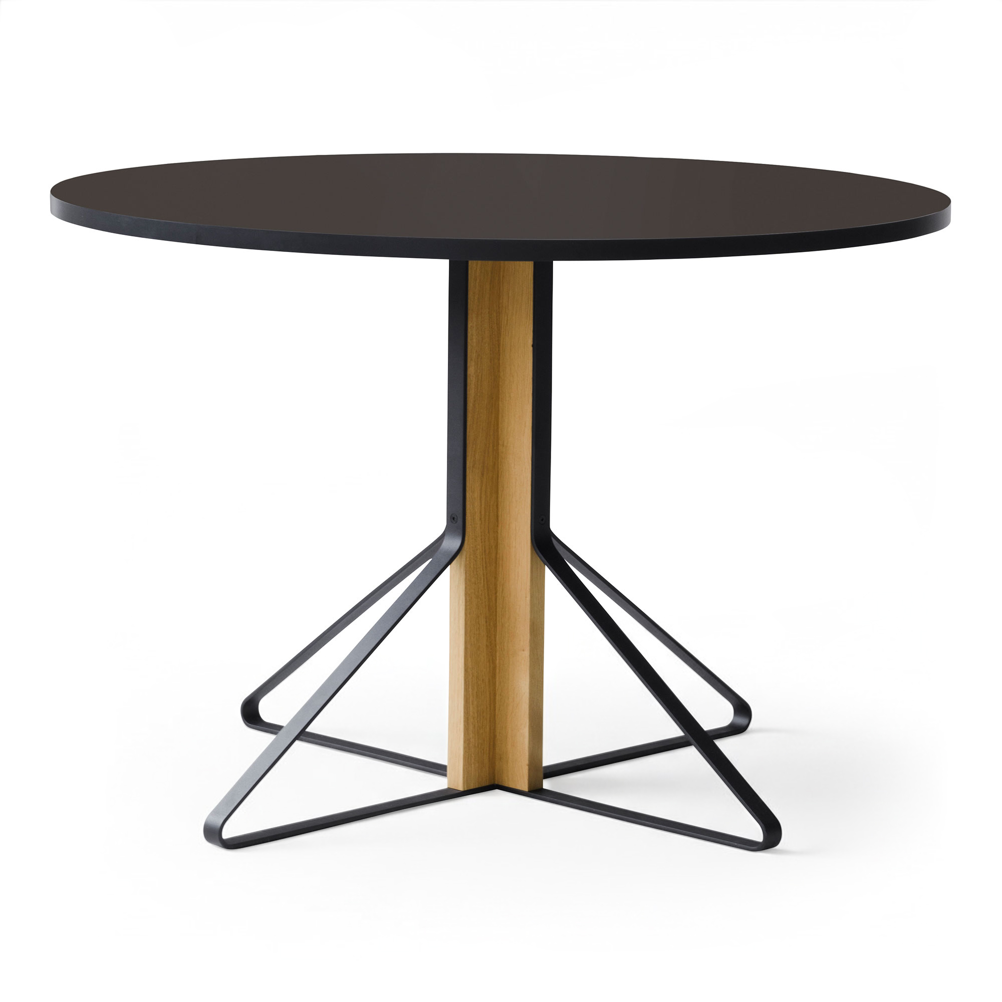 Artek - Kaari Bord Reb 004, Svart linoleum, Klarlackad ek - Matbord - Ronan & Erwan Bouroullec - Svart - Metall/Tr&auml;