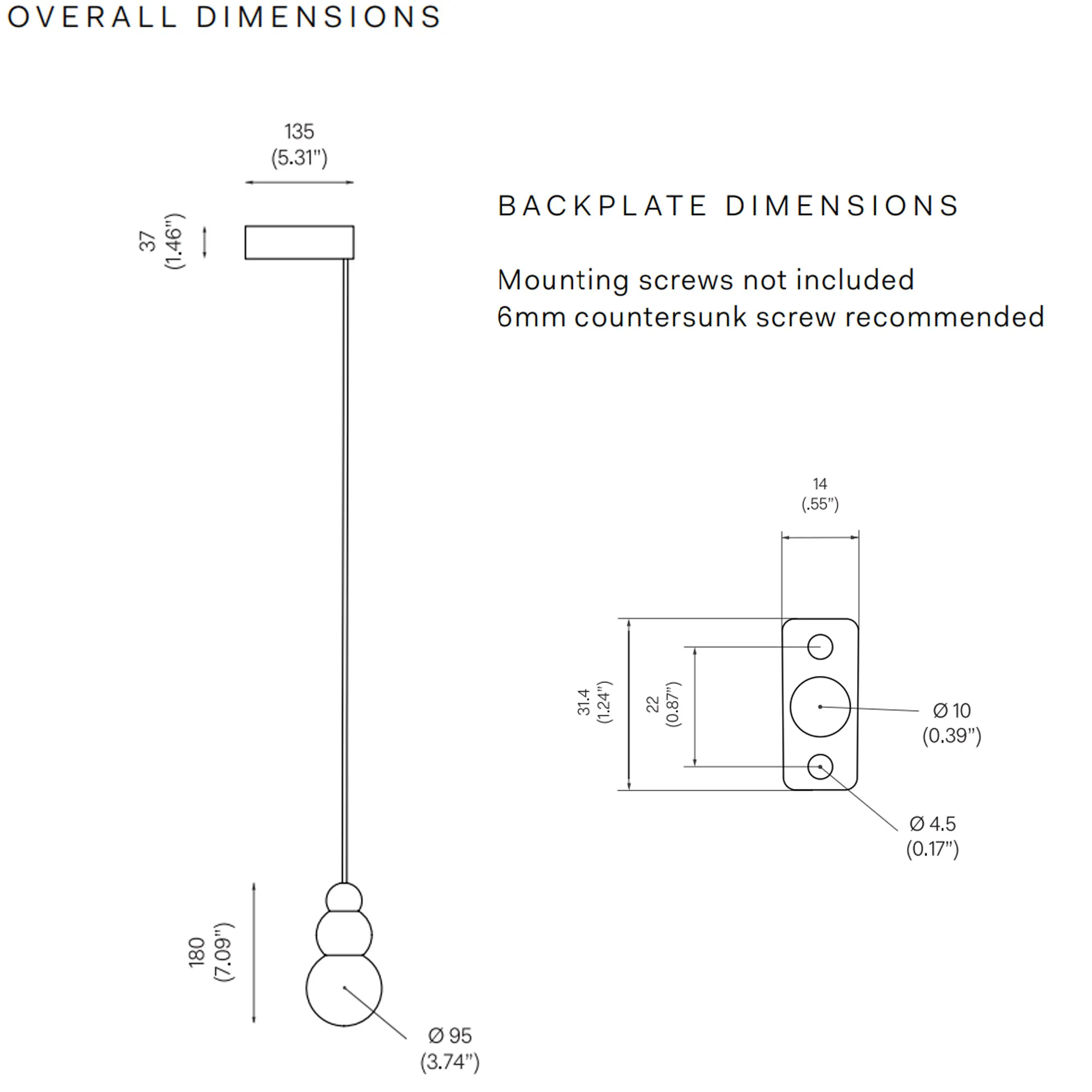 Ball Light Wall Bracket Flex Large