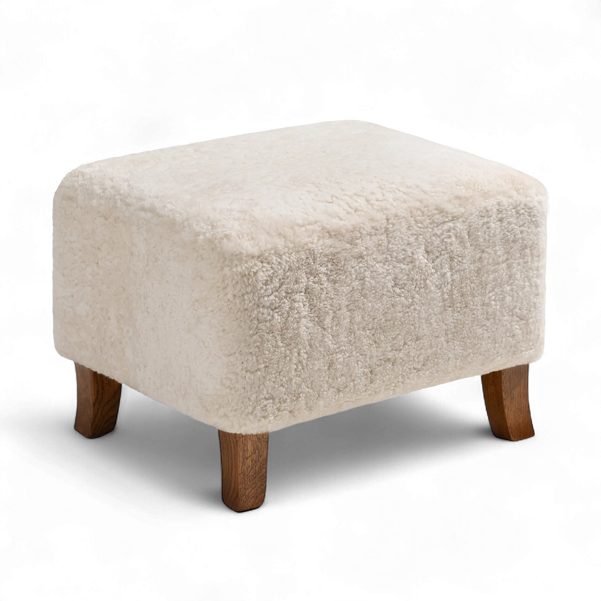 Sampo Footstool Sheepskin Moonlight Fumed Oak
