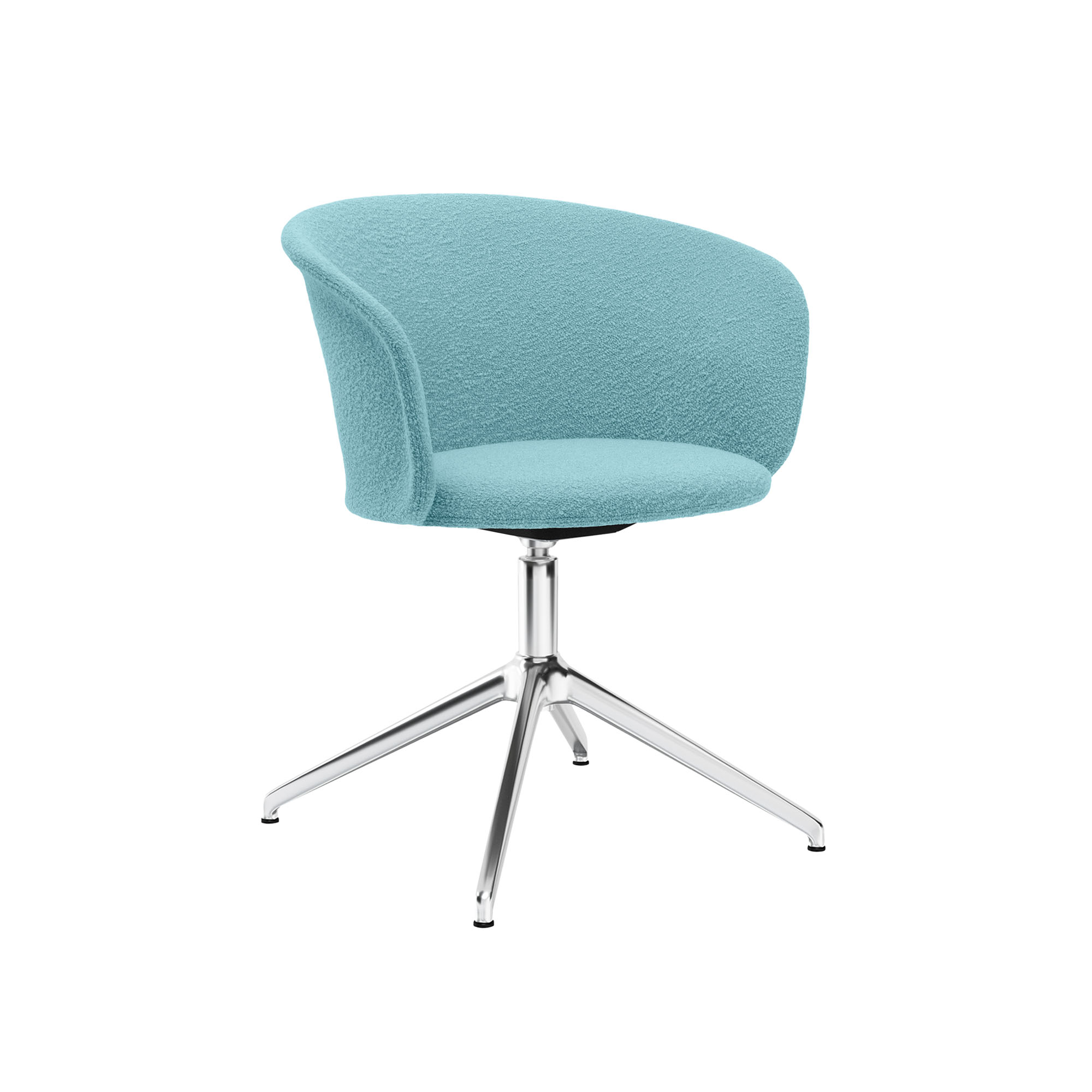 hem - kendo swivel chair 4-star return - icicle/polished - kontorsstolar - sabine marcelis,lucidipevere - blå - metall/trä/syntetiskt/skum/ull