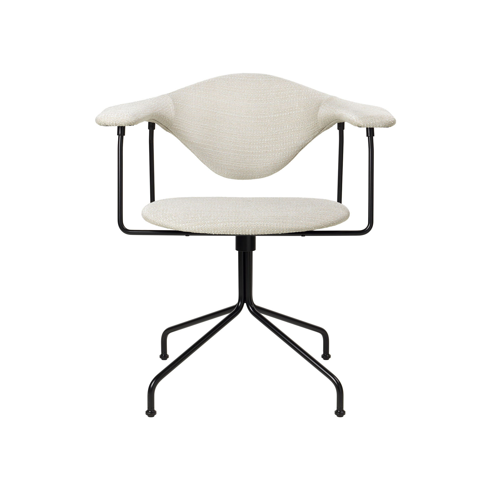 gubi - masculo meeting chair - fully upholstered, swivel base, pg. b dedar, eero special fr 106 - kontorsstolar - gamfratesi - beige,svart - textilmaterial