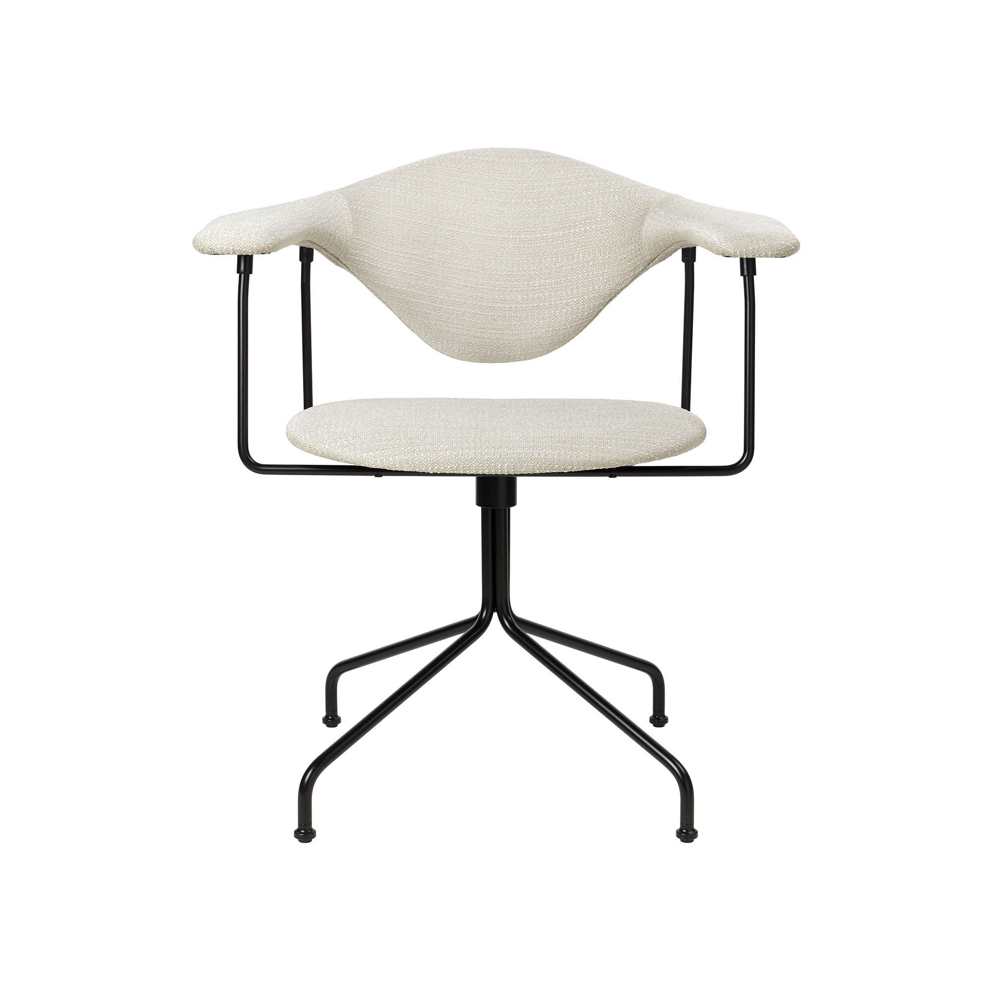 Gubi - Masculo Meeting Chair - Fully Upholstered, Swivel base, PG. B Dedar, Eero Special FR 106 - Skrivbordsstolar - GamFratesi - Beige,Svart - Textilmaterial