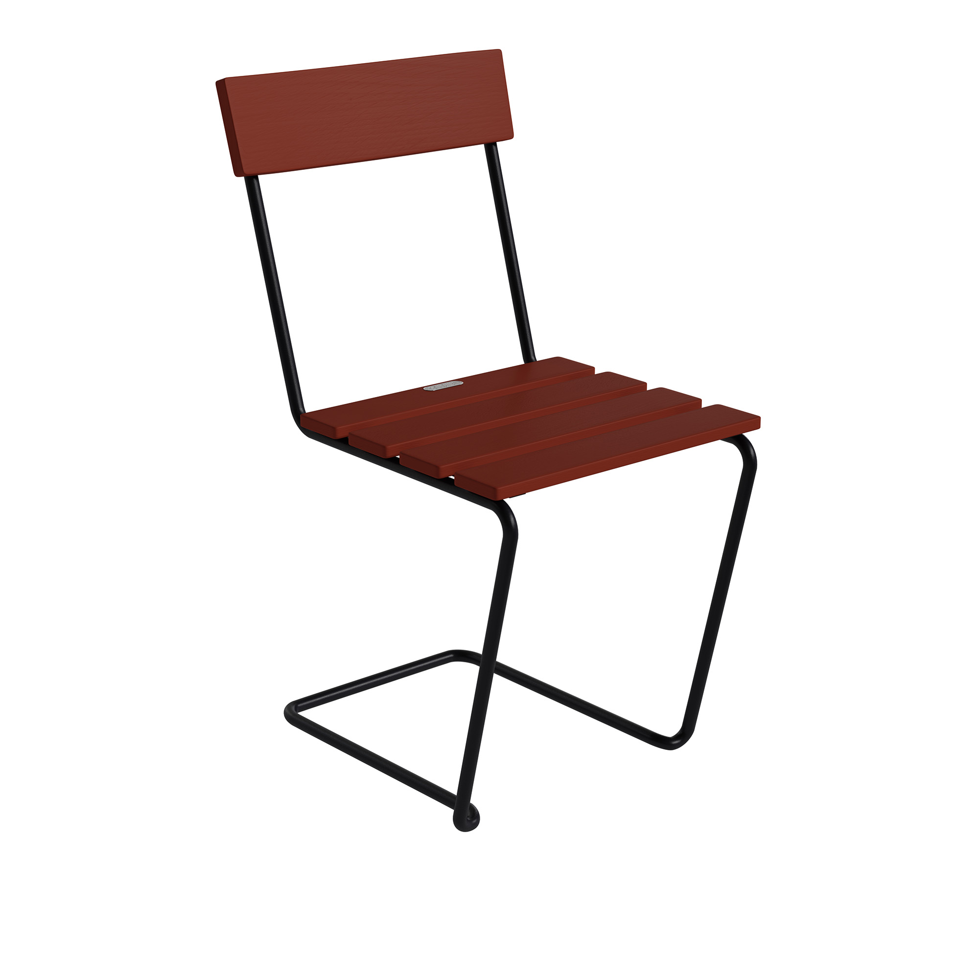 Grythyttan Stålmöbler - Chair 1 Mörkröd ek / Svart stativ - Matstolar utomhus - Artur Lindqvist - Träfärgad - Metall/Trä | Utemöbler - Utestolar - Matstolar Utomhus | Möbelexperten