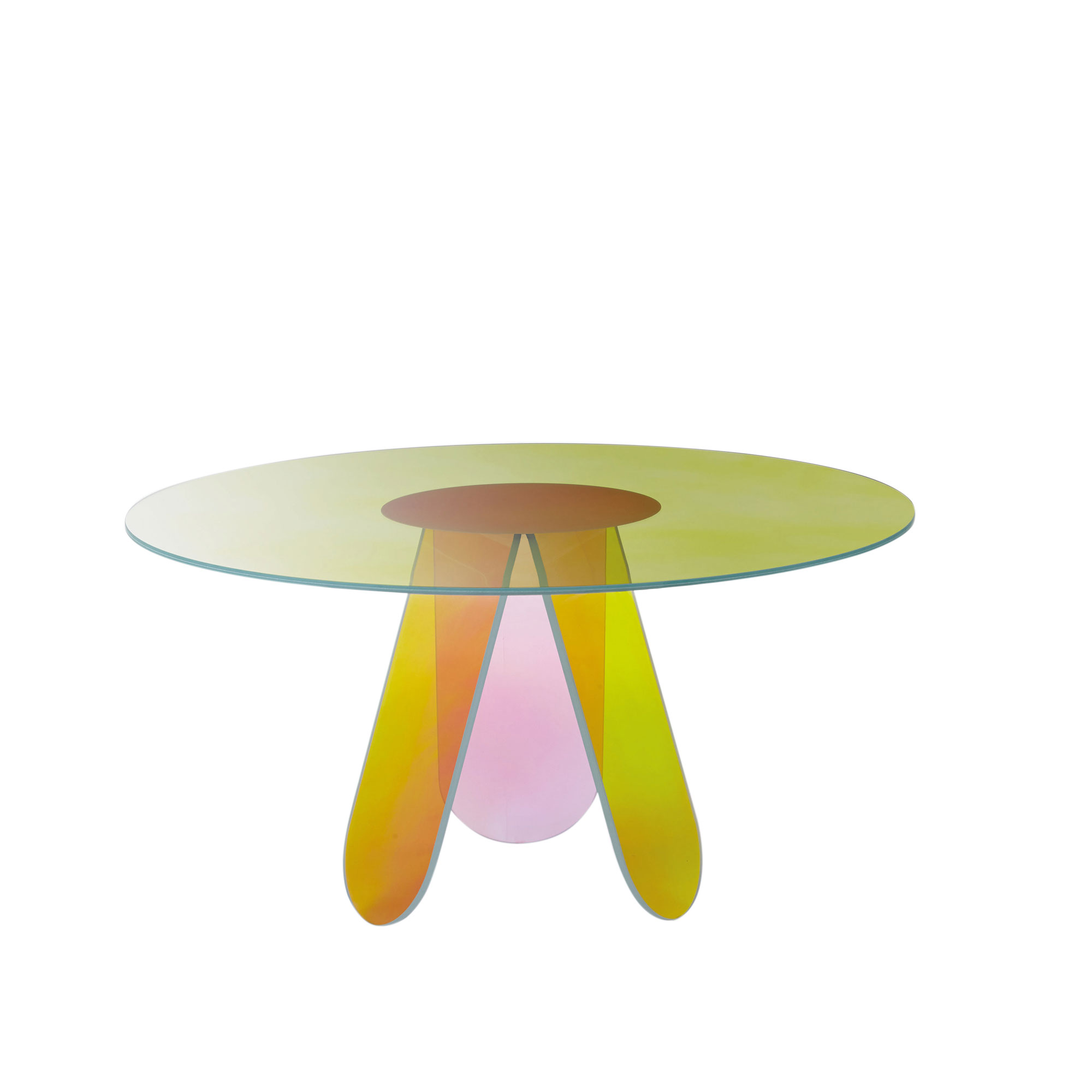 Glas Italia - SHI08 Shimmer High table, Transparent glass  - Matbord - Patricia Urquiola - Flerfärgad - Glas