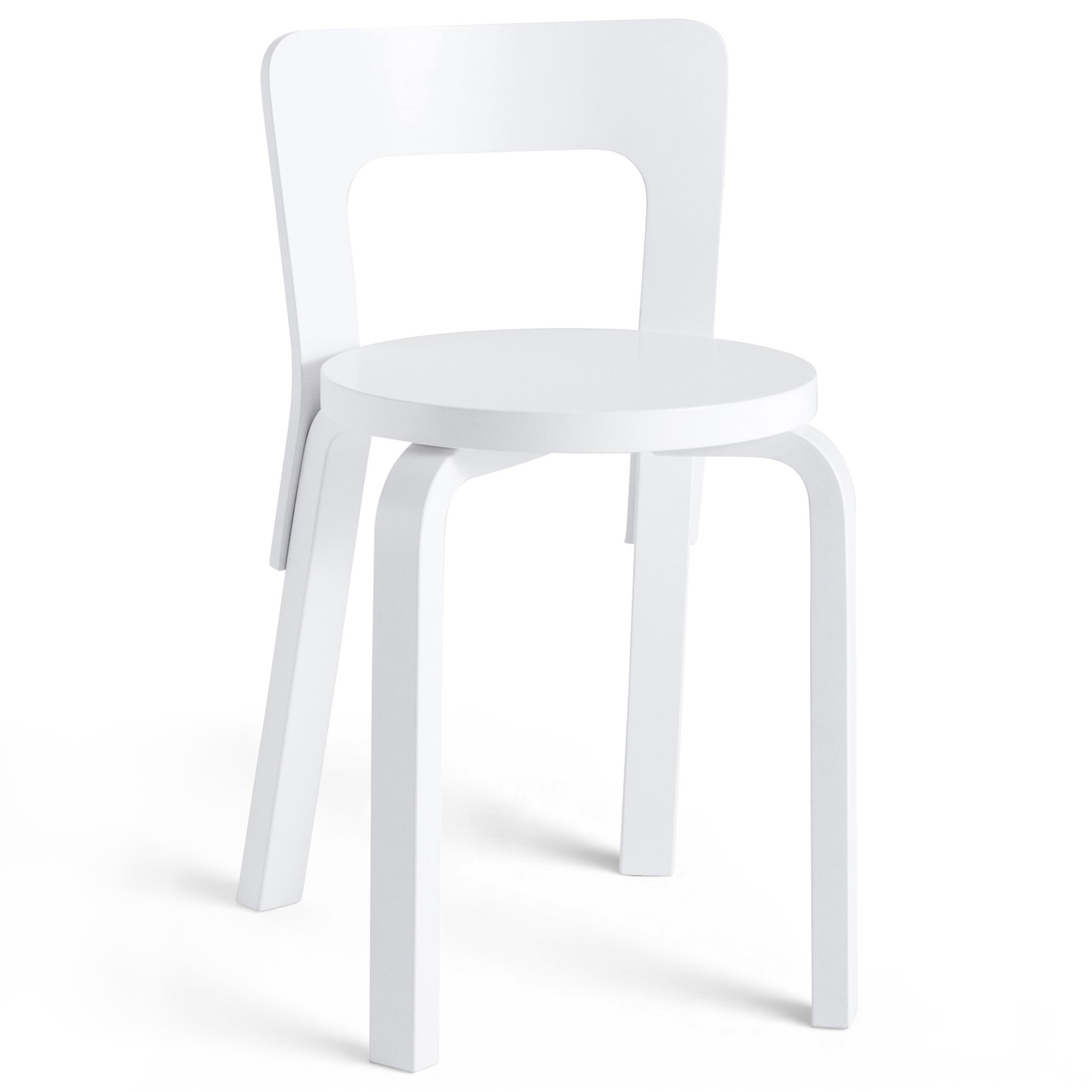 Artek - Stol 65, Helt vitlackad - Matstolar - Alvar Aalto - Vit - Trä