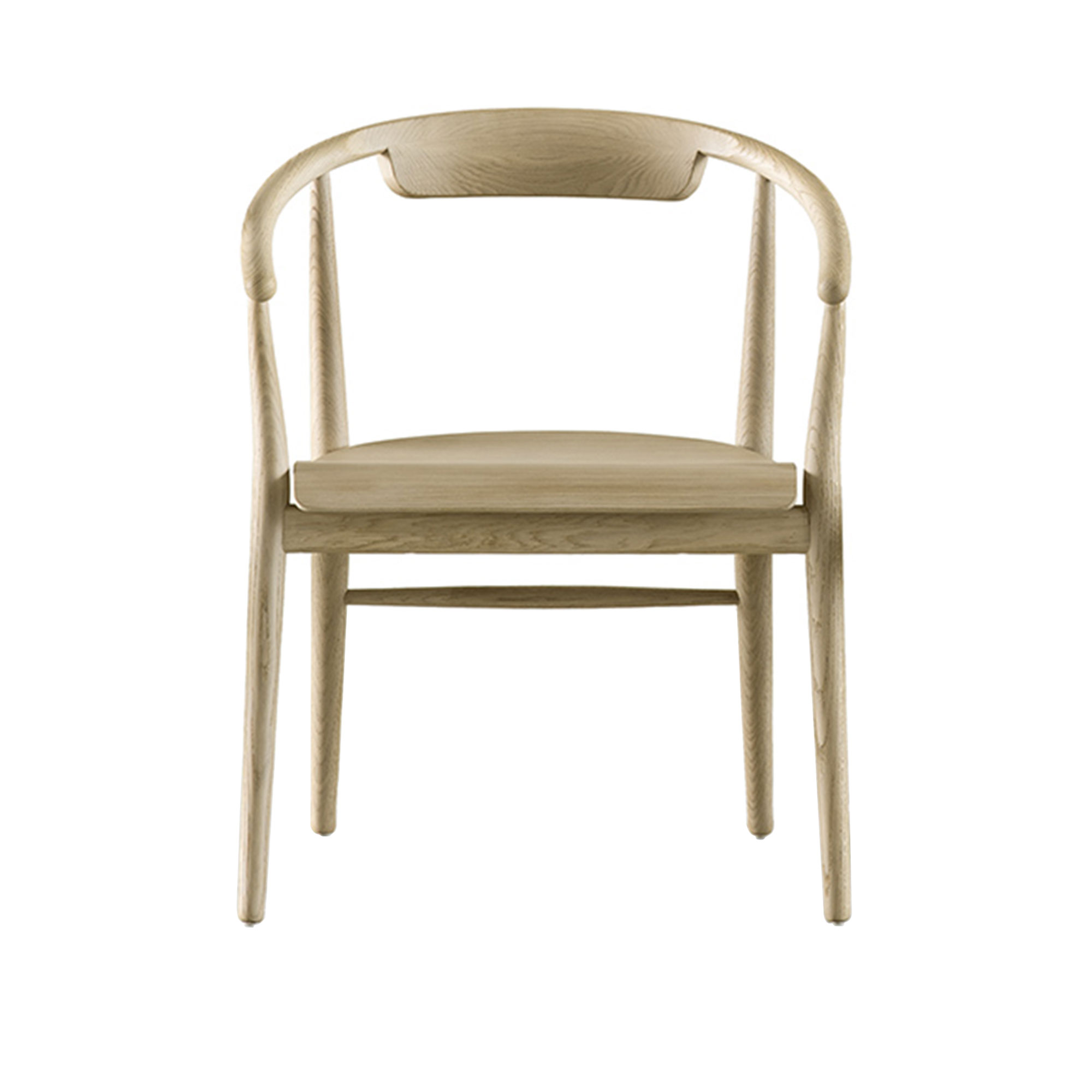 B&B Italia - Jens Wood Chair With Armrests, Br 61, Brushed Light Oak - Spisestoler - Antonio Citterio - Brun - Tre