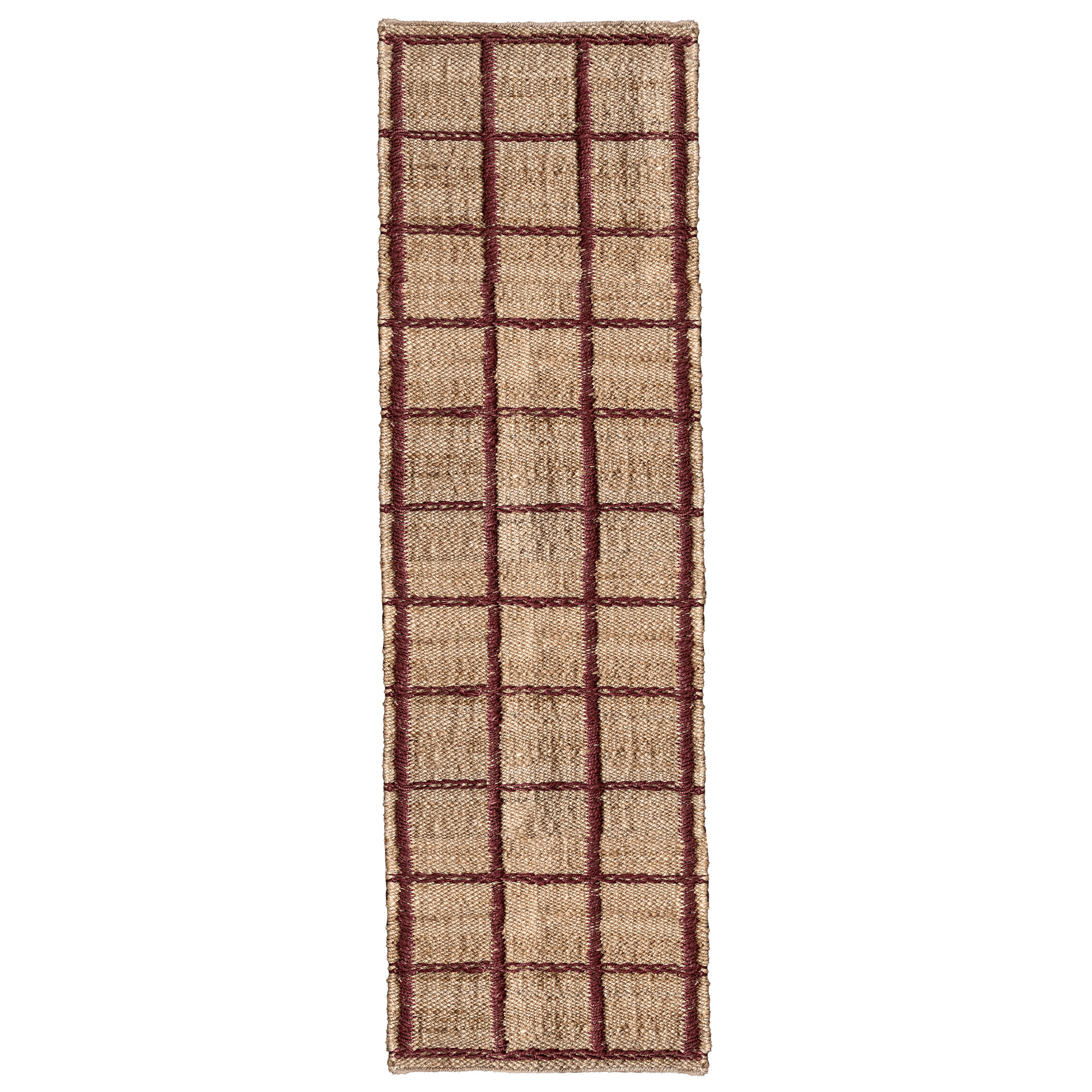 Layered - Strata Braided Jute Burgundy 75 x 240 - Jute- och sisalmattor