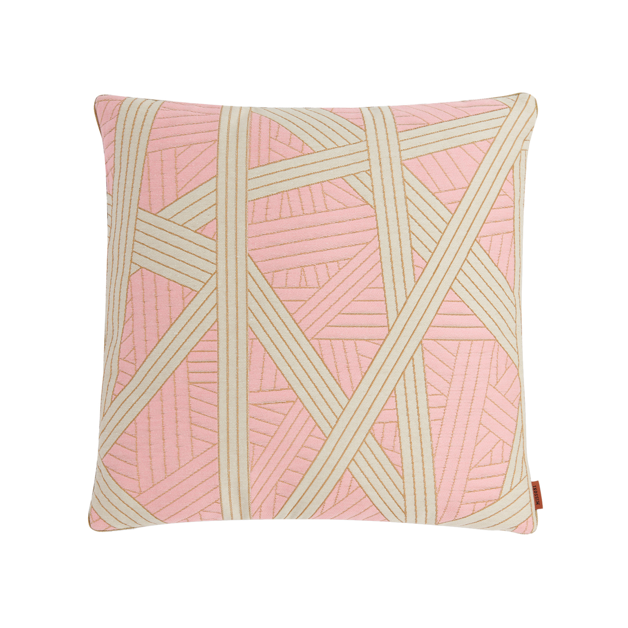 Missoni Home - Nastri Cushion 40 x 40 cm 251 Pink/White - Prydnadskuddar & kuddfodral - Rosa