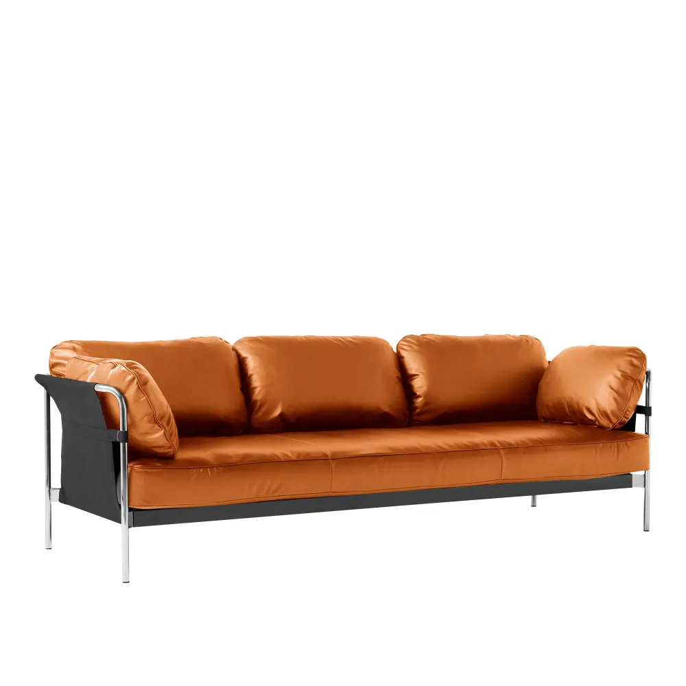 Can 3-seters sofa Chrome/Black