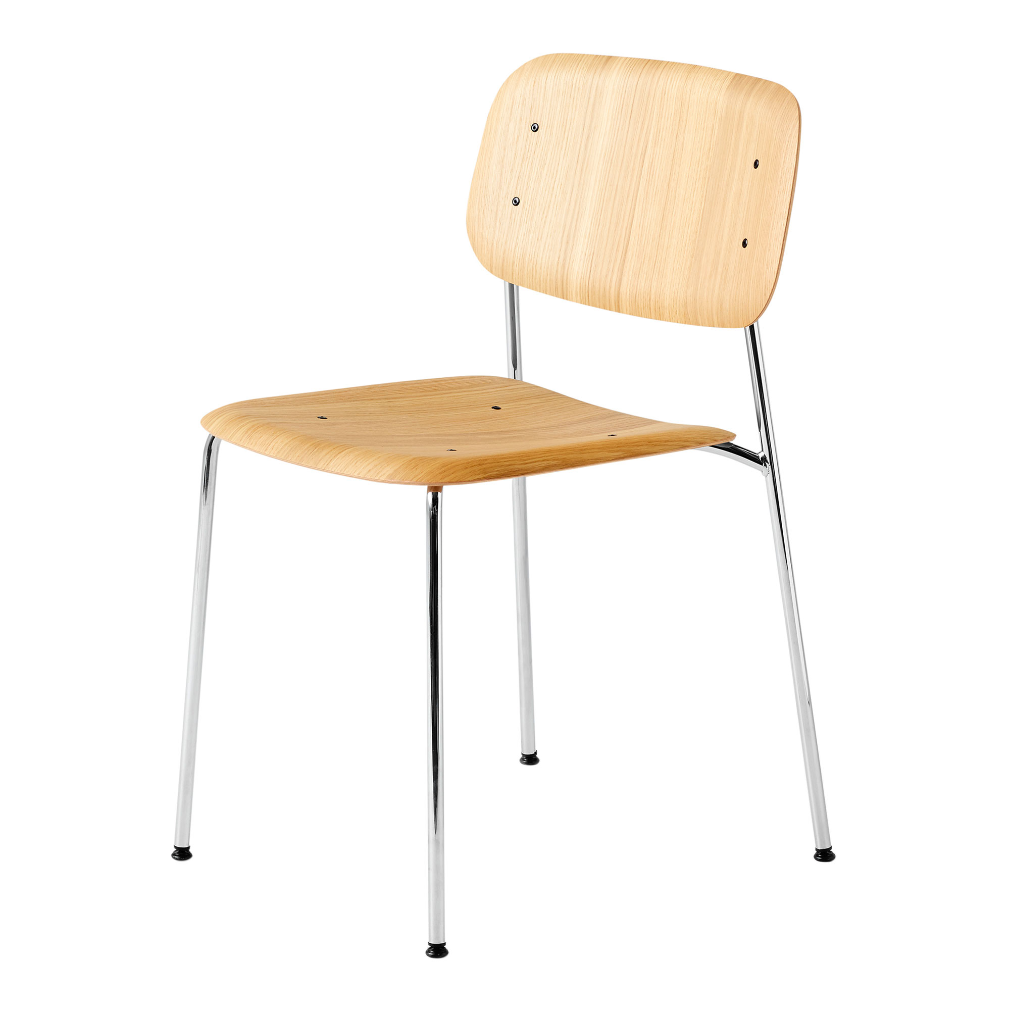 HAY - Soft Edge 70 Water based Lacq Oak / Chrome Base - Matstolar - Iskos-Berlin - Metall/Trä