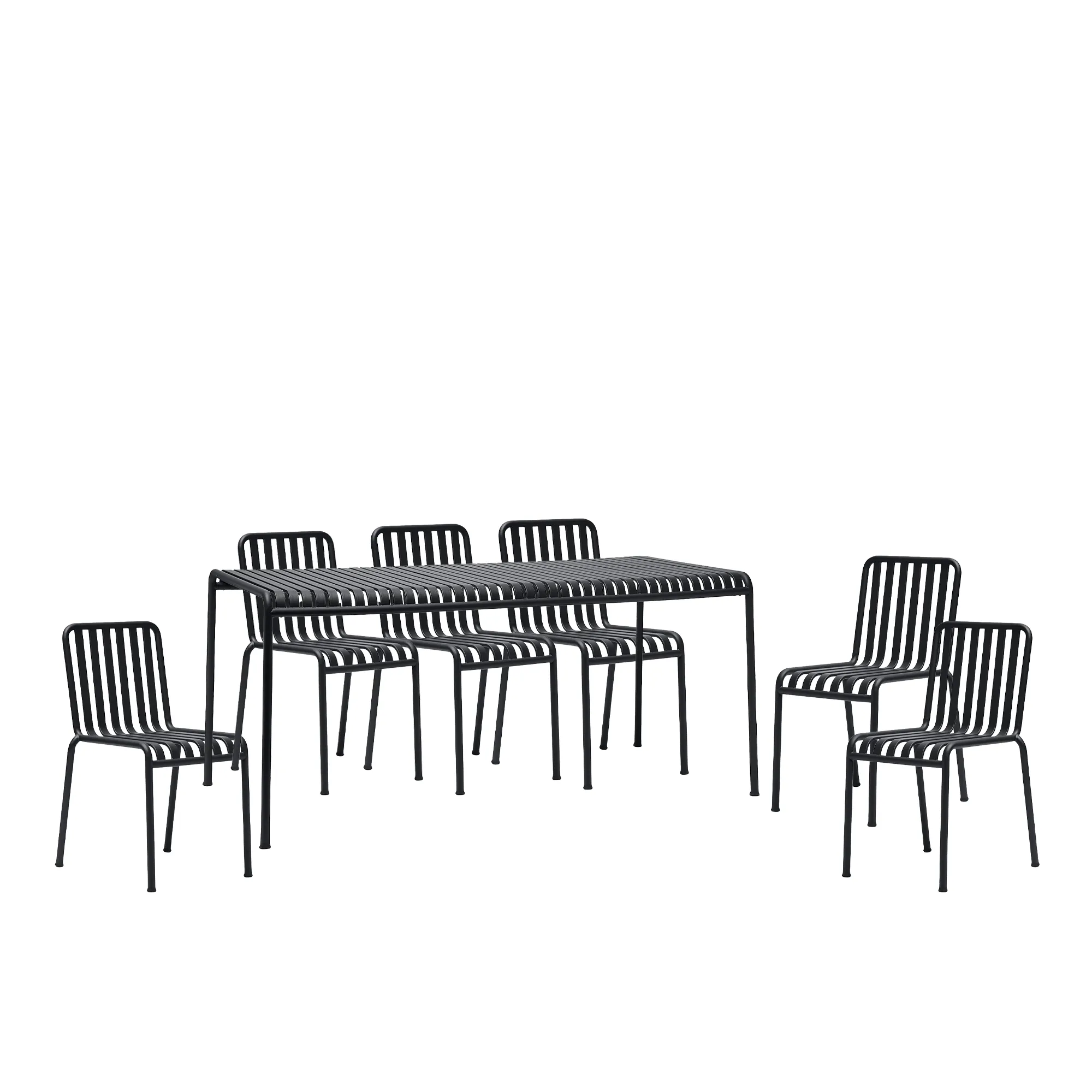Palissade matgrupp med bord 90x170cm & 6 stolar