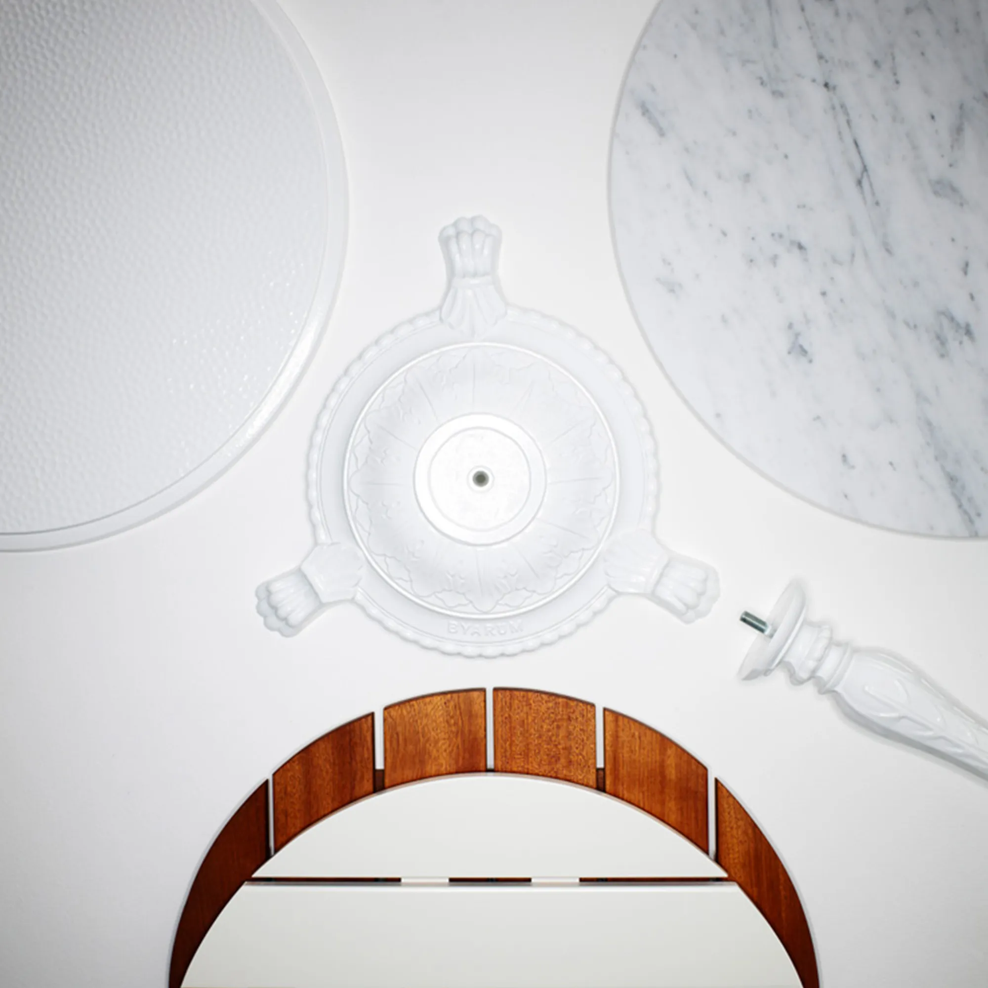 Classic Café Table White Carrara Marble/Black Lacquered Aluminium