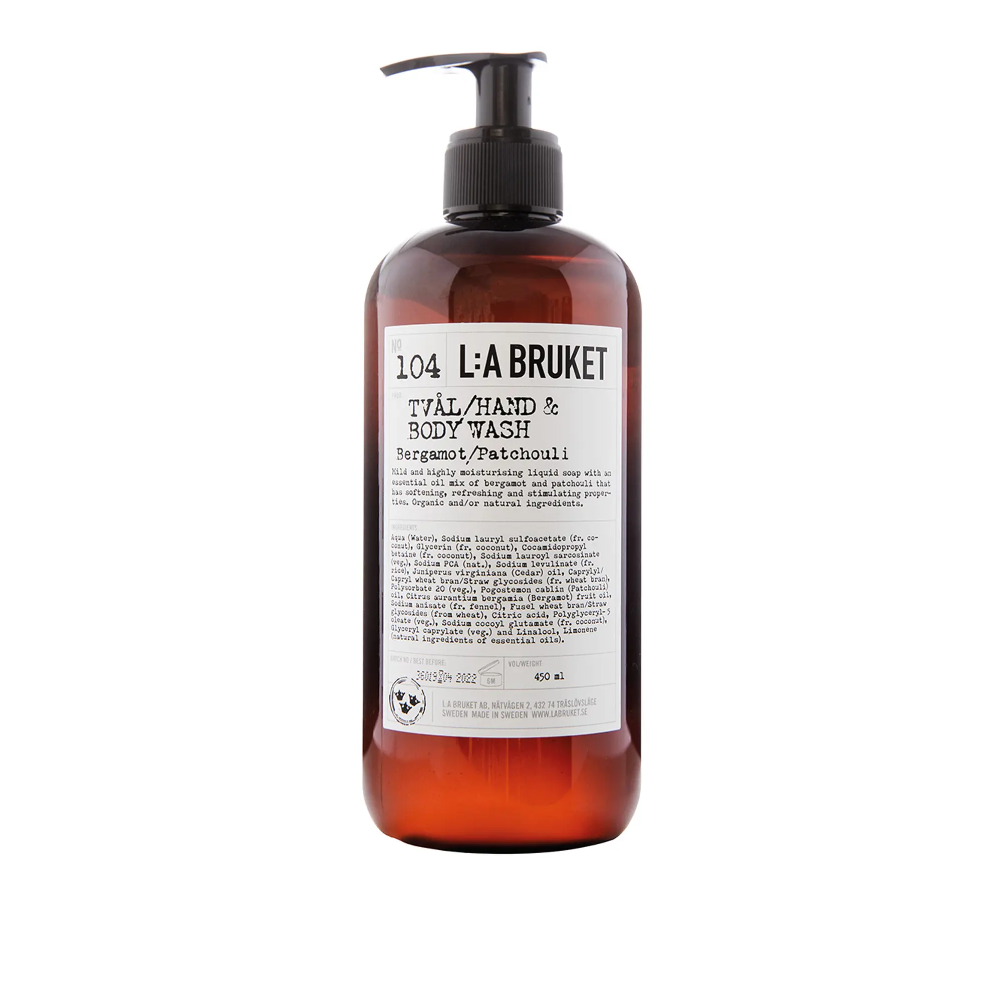 104 Bergamot/Patchouli hand- & kroppstvål 450 ml