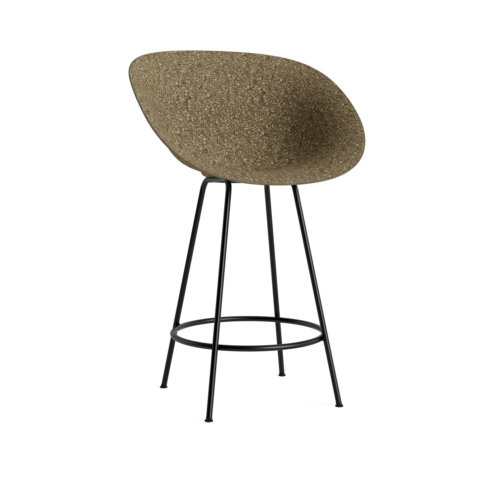 Normann Copenhagen - Mat Bar Armchair 65 cm Black Steel Seaweed - Barstolar - Foersom & Hiort-Lorenzen - Beige - Naturmaterial/Metall