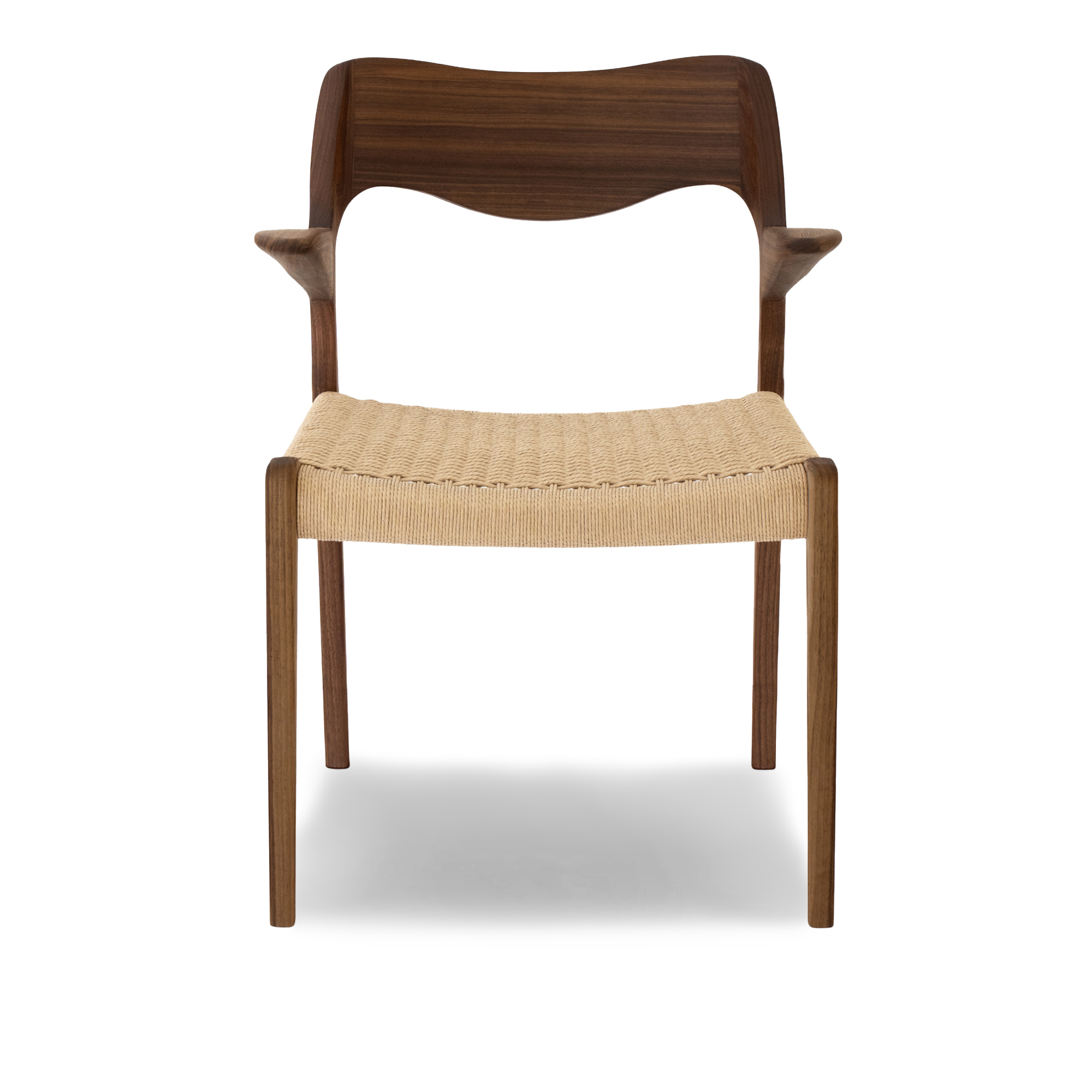 J.L. Møller - Model 55 armchair Walnut, Oil, Natural Rope - Matstolar - Niels Otto Møller - Beige - Papper/Trä | Möbler - Stolar Och Pallar - Matstolar | Möbelexperten