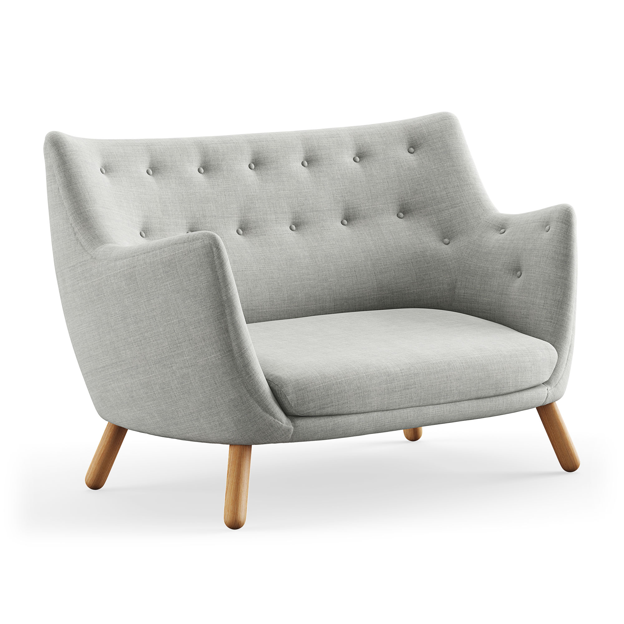 House of Finn Juhl - Poet soffa, Dark oiled oak, Cat. 1 Remix 123 - Soffor - Finn Juhl - Träfärgad,Grå | Möbler - Soffor Och Dagbäddar - Soffor | Möbelexperten