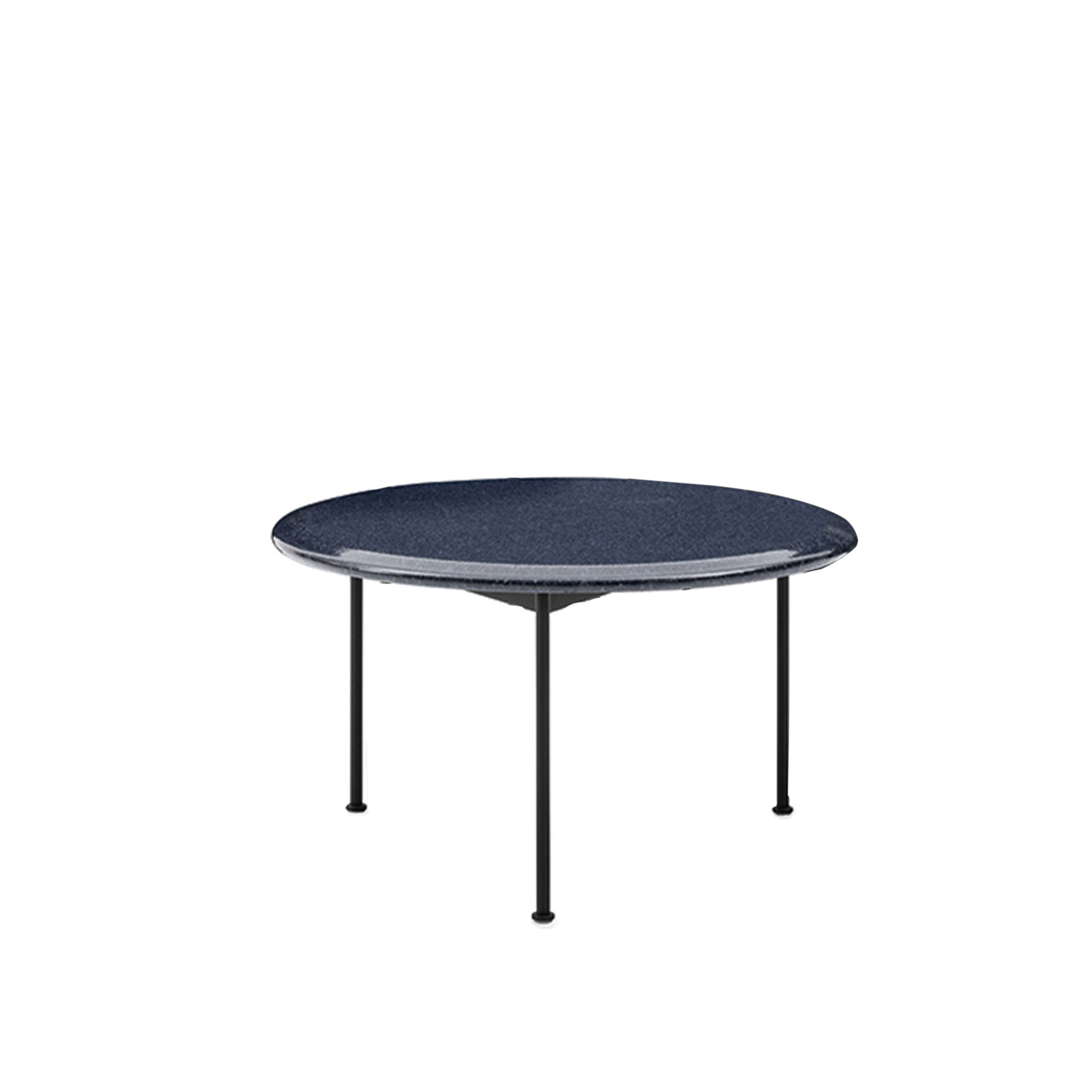 B&B Italia - Borea Round Small Table, TBE4, Frame: Anthracite Painted, Lava Stone Top: Sage - Soffbord utomhus - Piero Lissoni - Grön - Metall/Sten/Plast