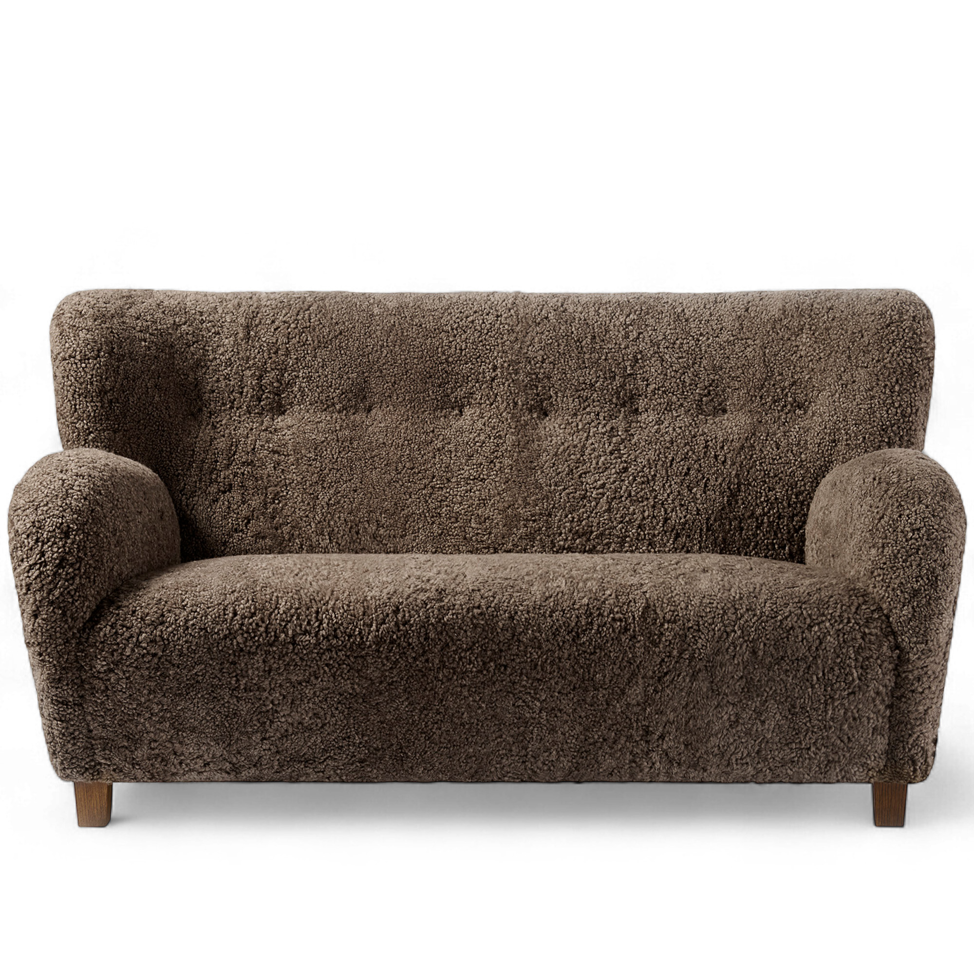 Dagmar - Karu Sofa, 2 Seater Sheepskin Sahara Walnut - Soffor - Gunnar Haimi - Träfärgad - Trä/Textilmaterial | Möbler - Soffor Och Dagbäddar - Soffor | Möbelexperten