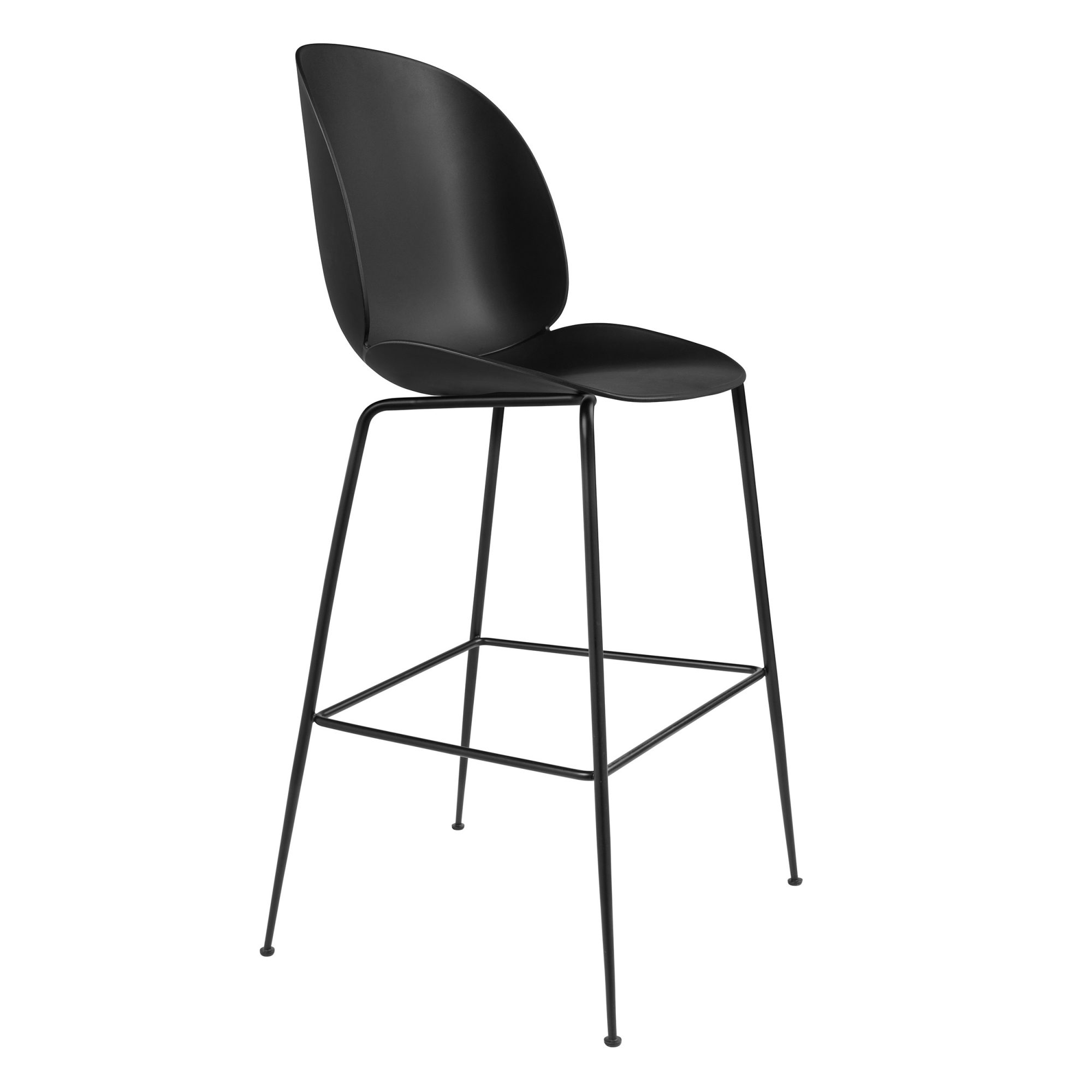 Gubi - Beetle Bar/Counter Chair Ej klädd - Svart - Barstolar & barpallar - GamFratesi - Svart - Metall/Plast