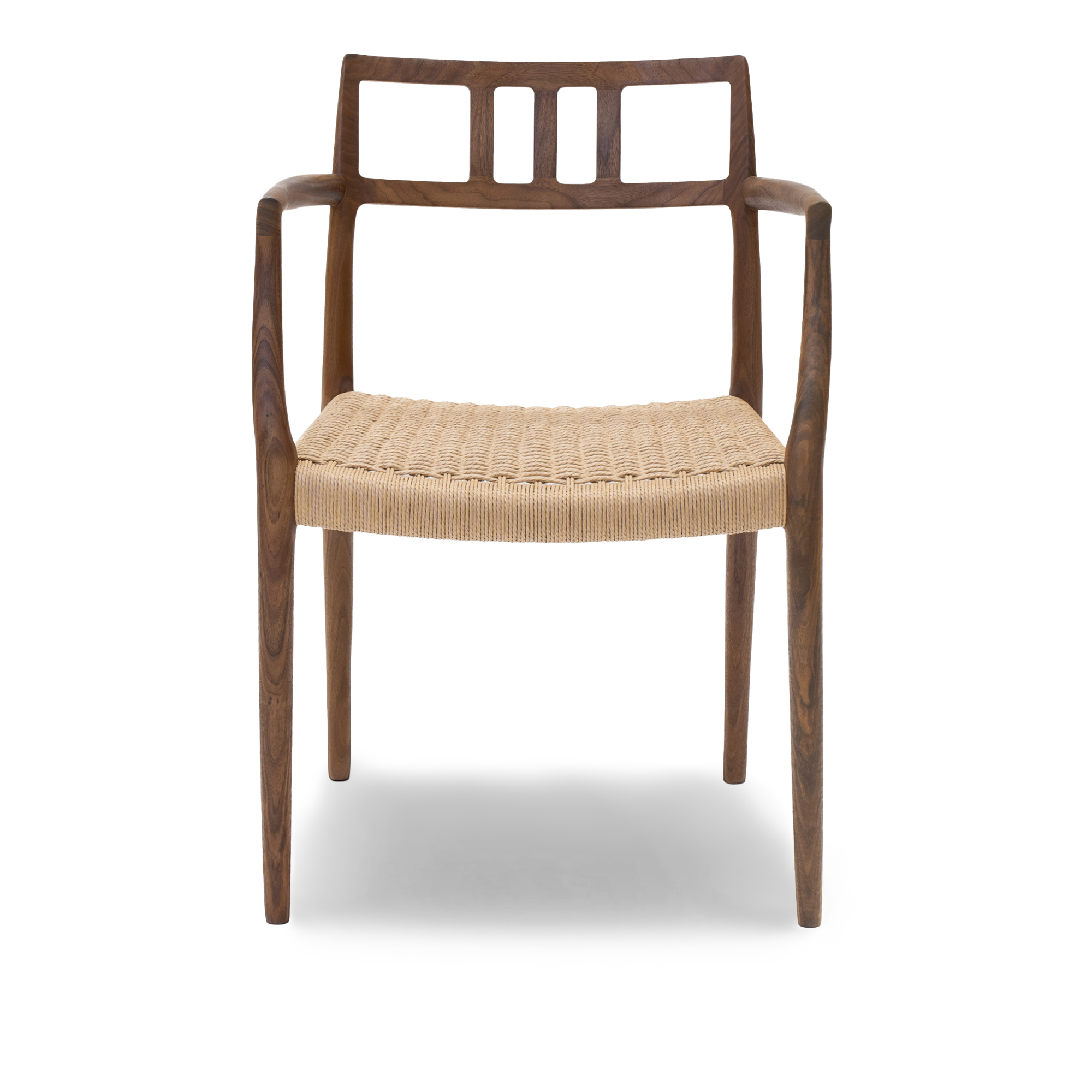 J.L. Møller - Model 64 armchair Walnut, Oil, Natural Rope - Matstolar - Niels Otto Møller - Beige - Papper/Trä | Möbler - Stolar Och Pallar - Matstolar | Möbelexperten