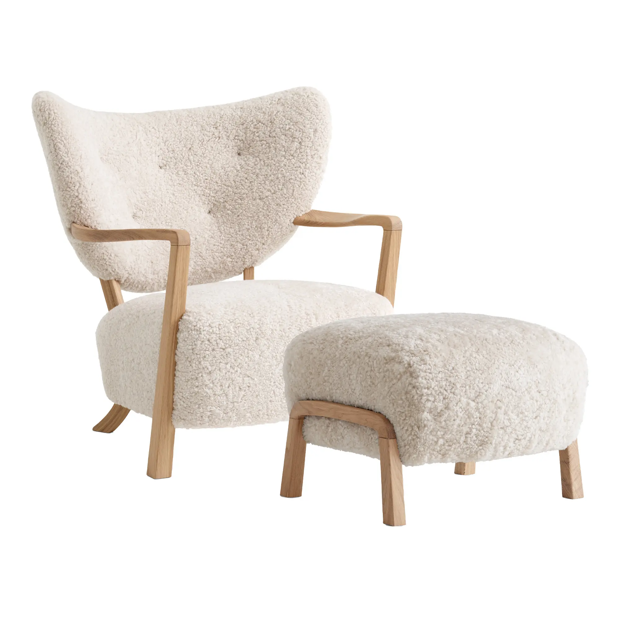 Wulff Lounge Chair ATD2 & Pouf ATD3 - Oak