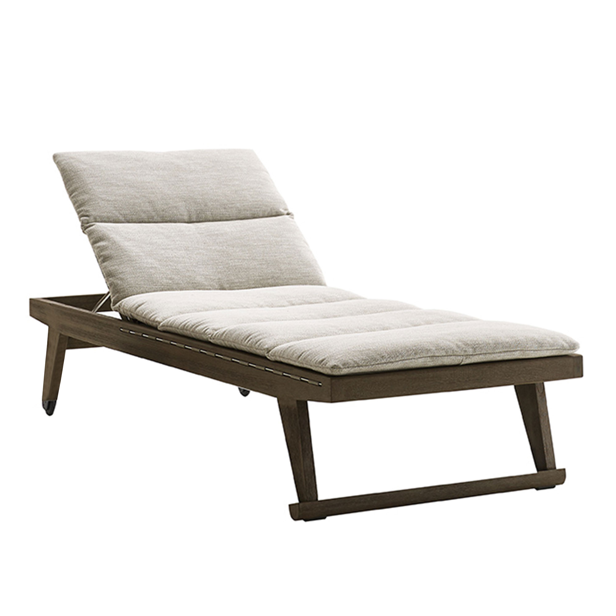 B&B Italia - Gio Outdoor Chaise Longue GO200L, Fabric Outdoor 02, Super Scirocco 280 - Solstolar & solsängar - Antonio Citterio - Trä