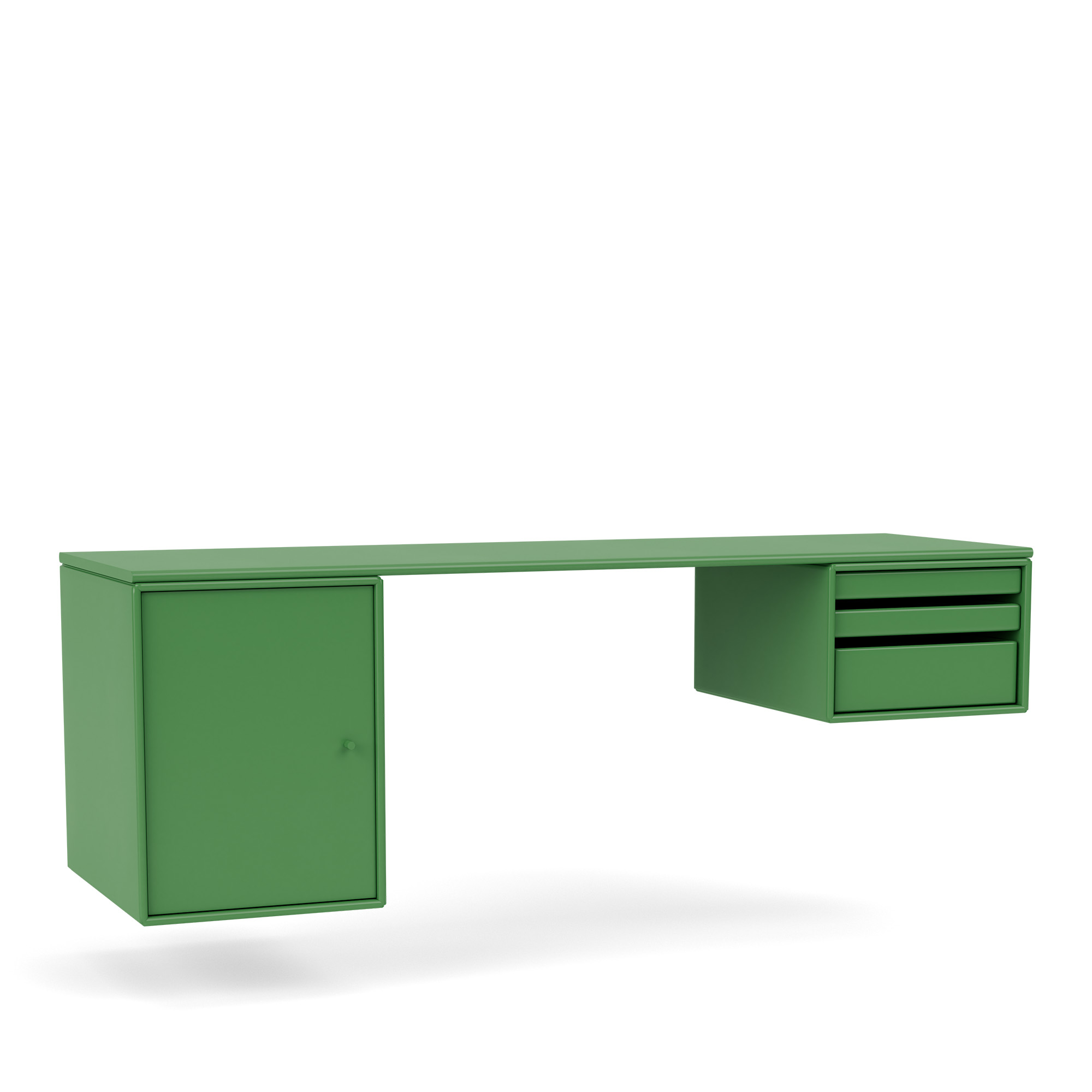 montana - workshop work desk 152-parsley 04 suspension rails - skrivbord - peter j. lassen - grön - trä