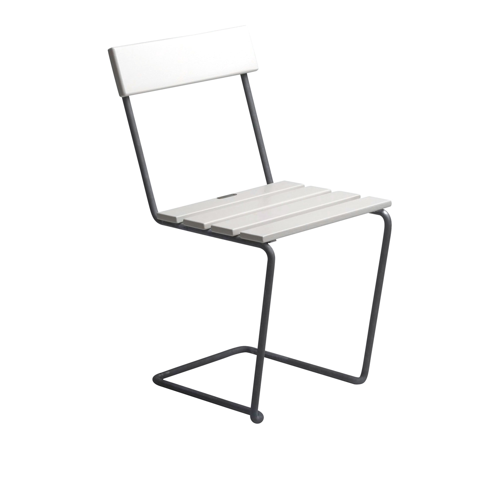 Grythyttan Stålmöbler - Stol 1 Vitlackerad ek / Varmförzinkat stativ - Matstolar utomhus - Artur Lindqvist - Vit - Metall/Trä | Utemöbler - Utestolar - Matstolar Utomhus | Möbelexperten