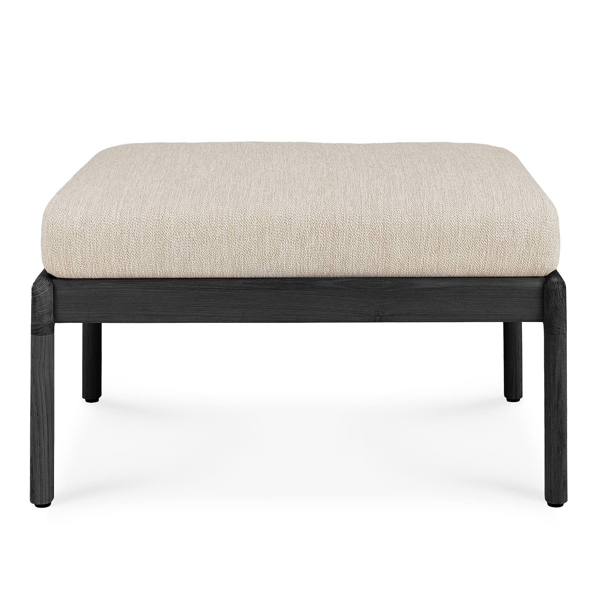 Ethnicraft - Jack Outdoor Footstool - Teak Black/Natural - Utomhuspallar och puffar - Svart - Trä/Skum/Plast | Utemöbler - Utestolar - Utomhuspallar Och Puffar | Möbelexperten