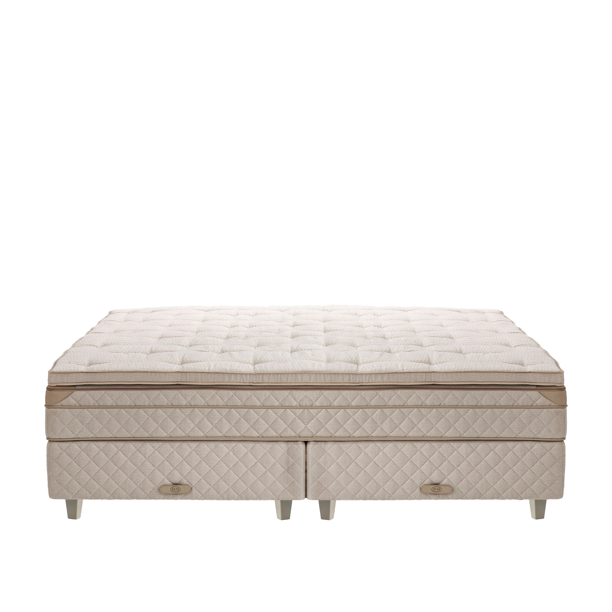DUX - Dux 80 resårbotten/ Dux 80 resårmadrass medium/ Top Pad Bäddmadrass 200x200 cm/ Konisk oatmeal 12 cm - Sängar - Beige | Möbler - Sängar Och Tillbehör - Sängar | Möbelexperten