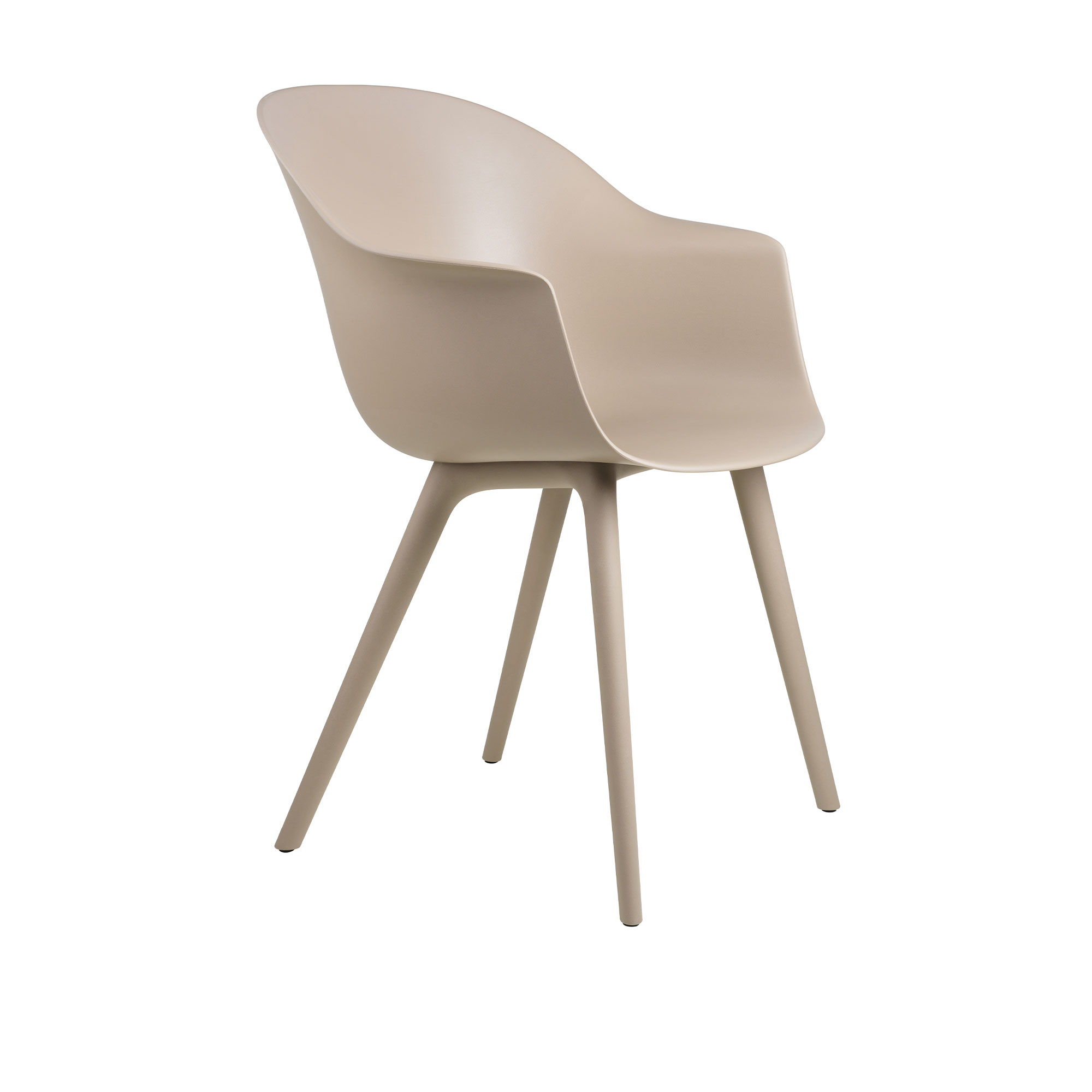 Gubi - Bat Dining Chair, Un-upholstered, Plastic Base New Beige, New Beige Shell - Matstolar - GamFratesi - Beige - Plast