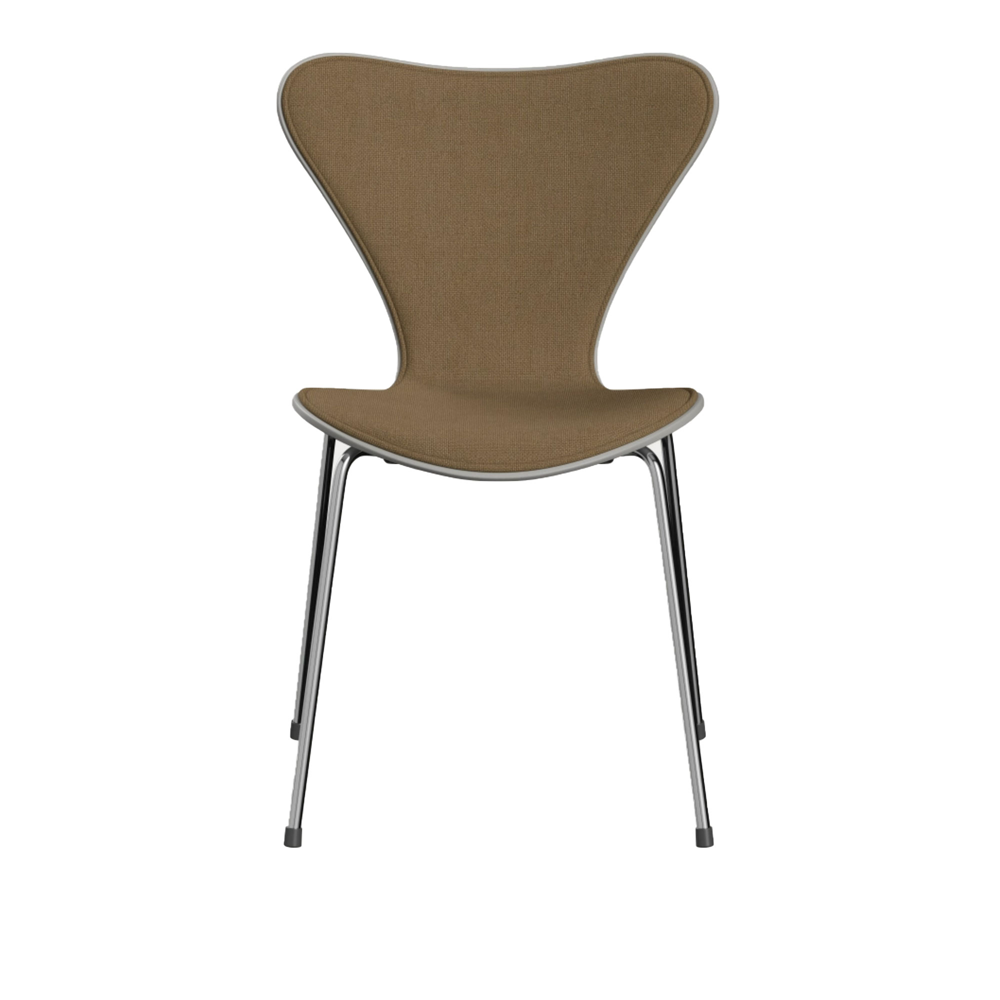 Fritz Hansen - 3107 Sjuan - Framsidesklädd, Nine Grey, Tyg, Hallingdal 224 - Matstolar - designer_arne_jacobsen - Guld - Metall/Trä/Textilmaterial