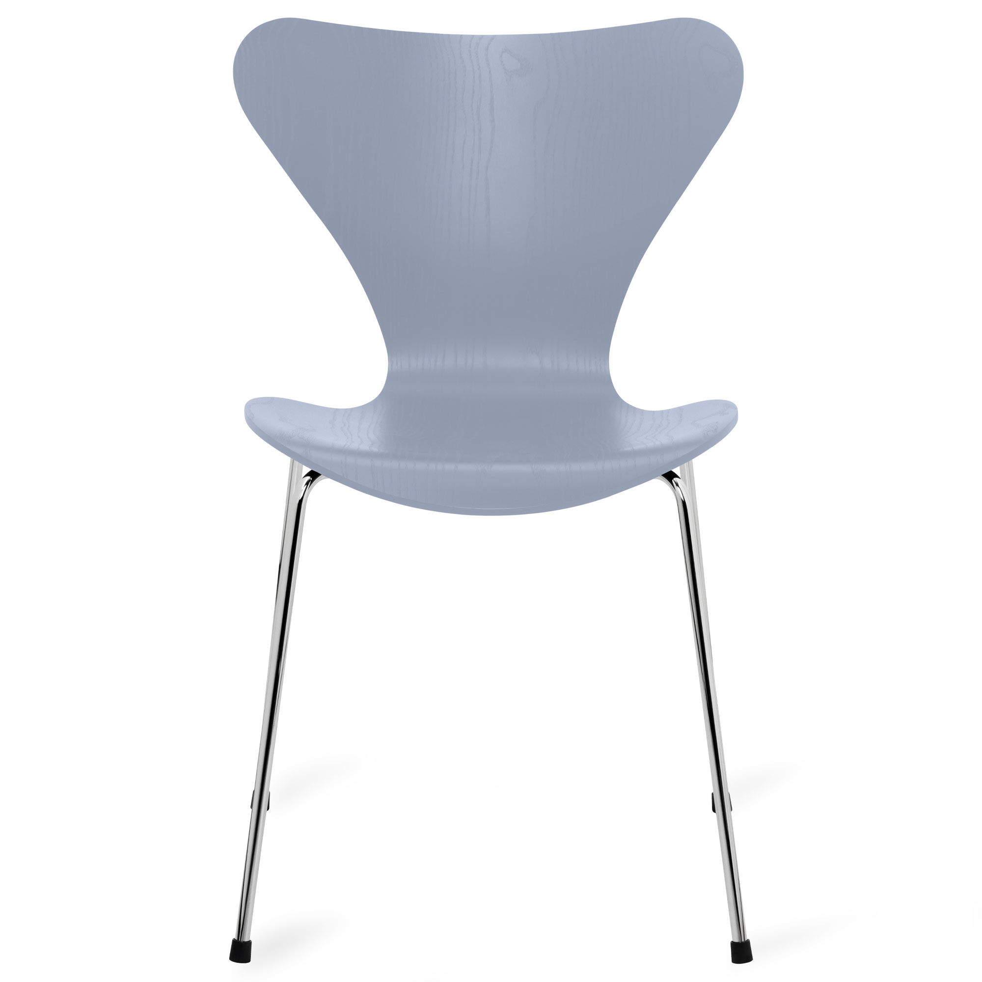 Fritz Hansen - Sjuan 3107 stol f&auml;rgad askfan&eacute;r chrome / lavender blue - Matstolar - Arne Jacobsen - Bl&aring; - Metall/Tr&auml;