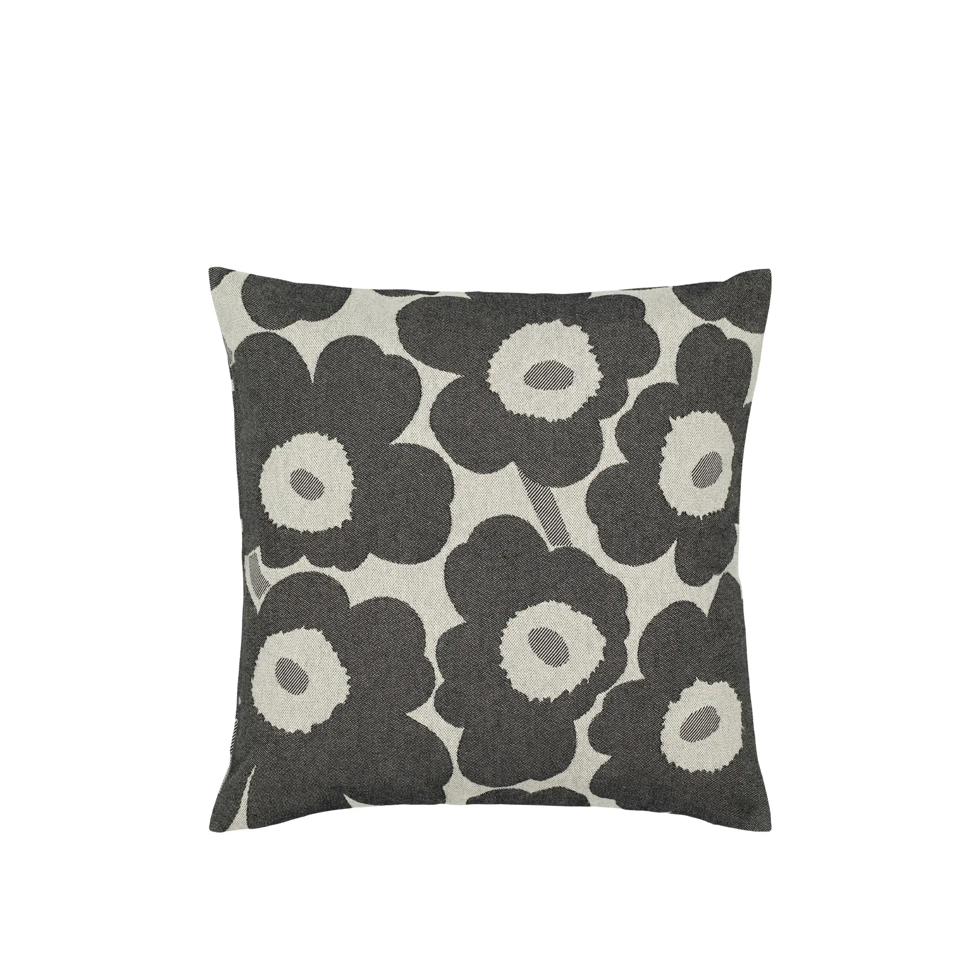 Pieni unikko kuddfodral 47x47 cm off white charcoal sand