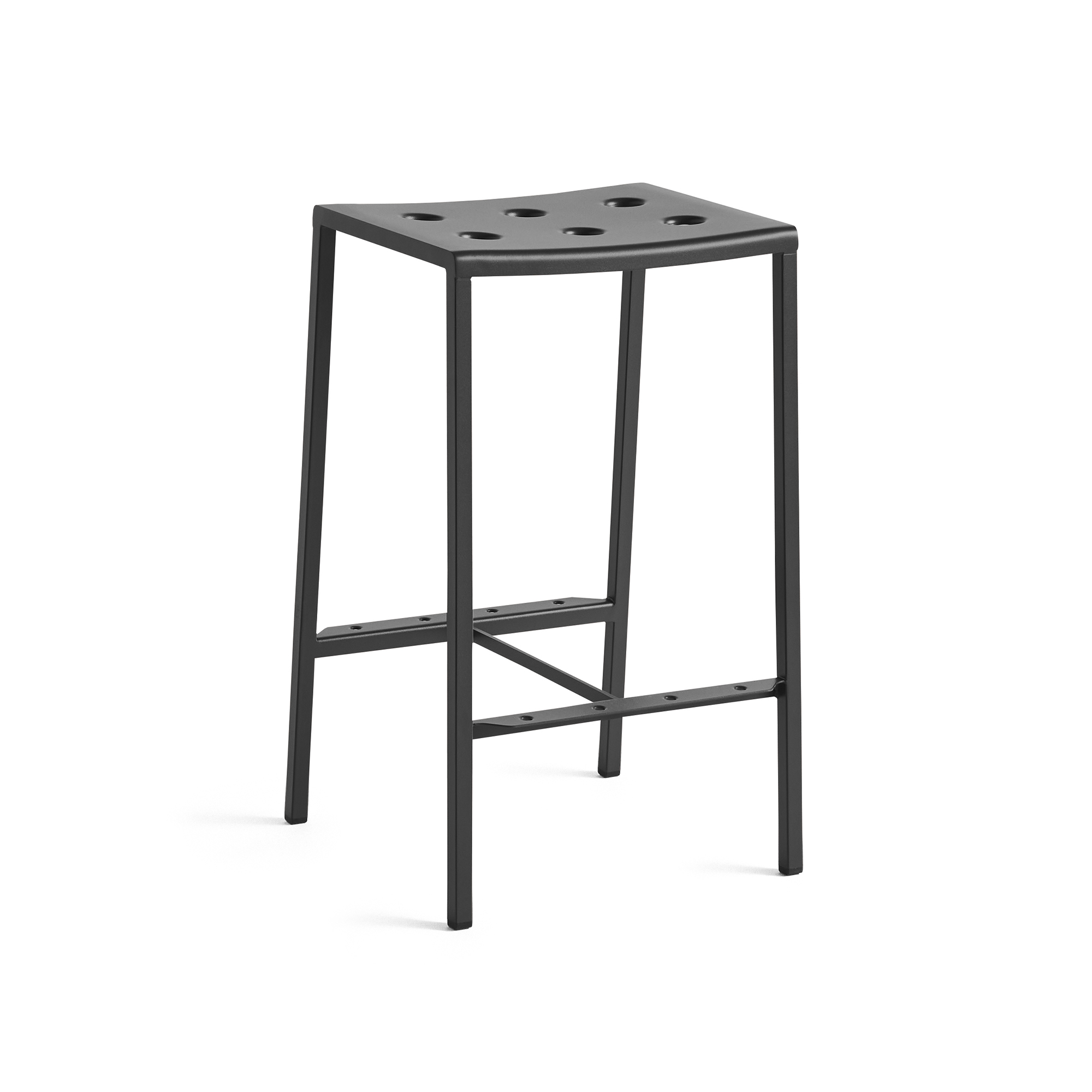 HAY - Balcony Bar Stool Low H65 / Anthracite - Barstolar utomhus - Ronan & Erwan Bouroullec - Svart - Metall