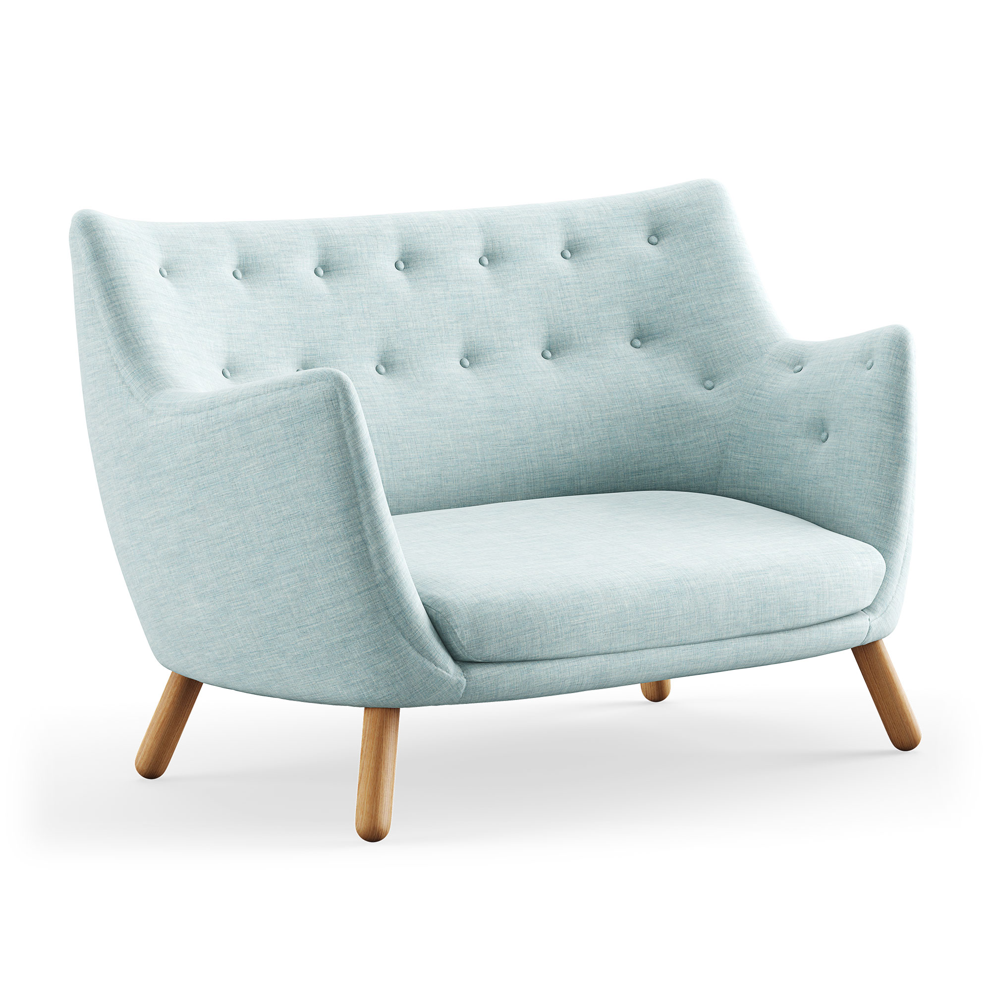 House of Finn Juhl - Poet Sofa, Dark oiled oak, Cat. 1 Remix 823 - Soffor - Finn Juhl - Träfärgad,Blå