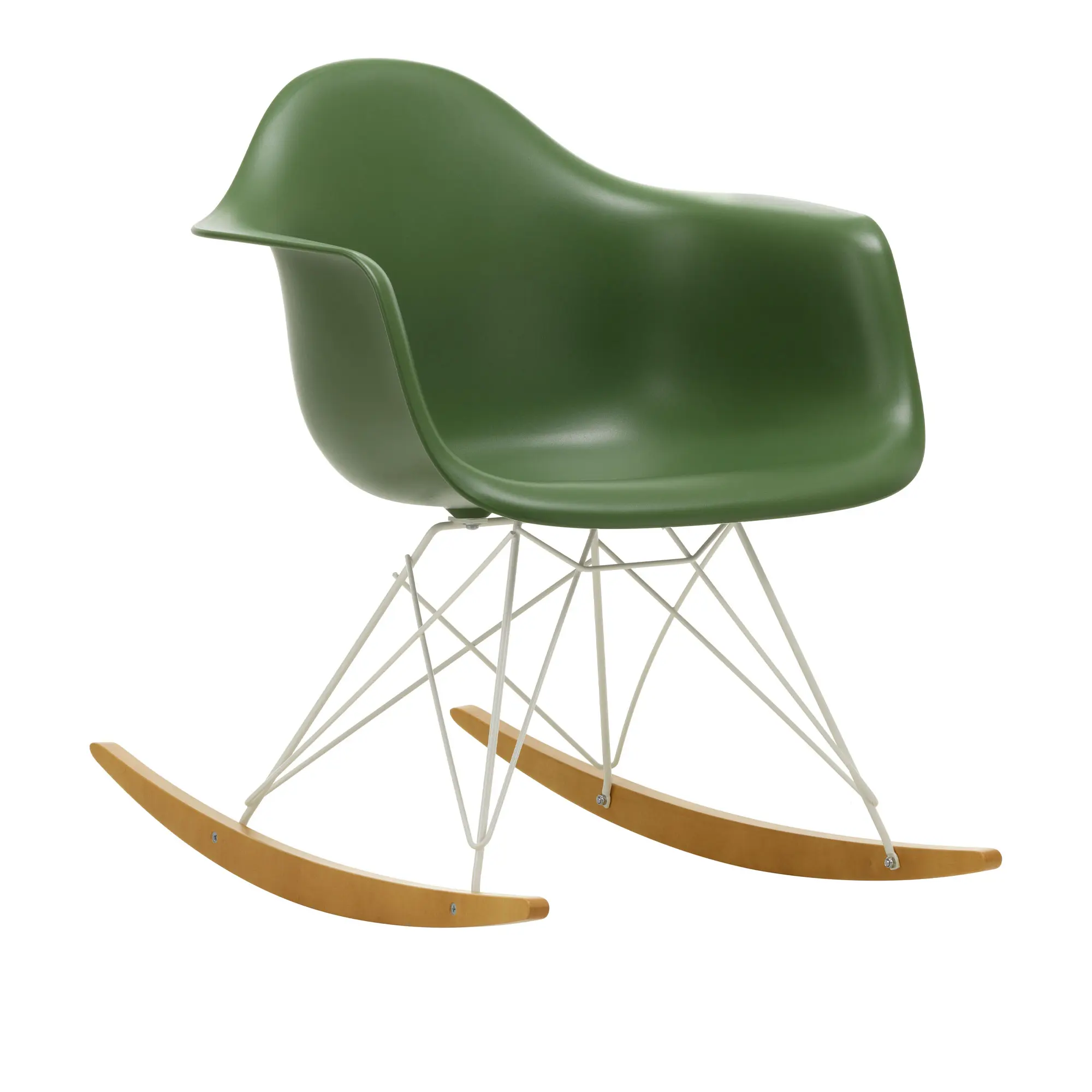 Eames RE Plastic Armchair RAR gungstol White/Golden Maple