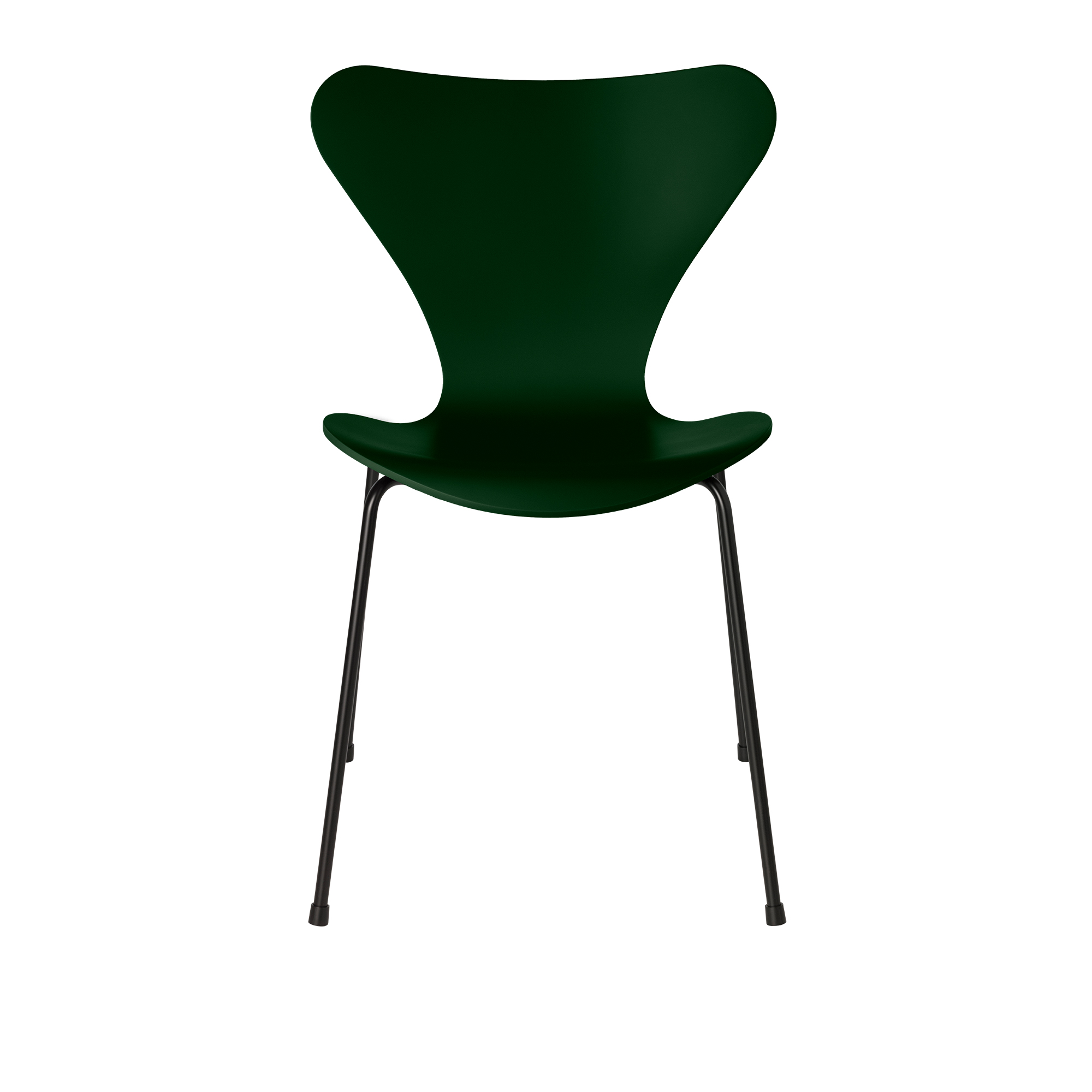 Fritz Hansen - 3107 Sjuan, Lackad, Evergreen, Underrede Svart - Matstolar - designer_arne_jacobsen - Grön - Metall/Trä