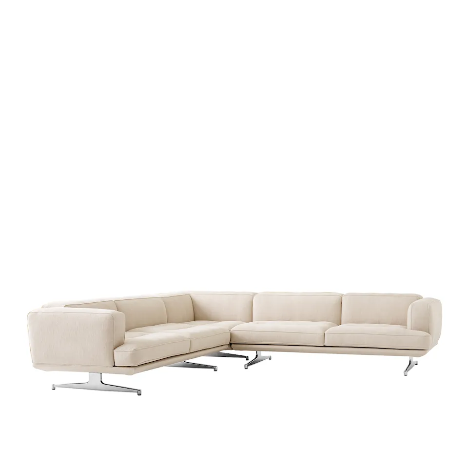 Inland AV41 hörn soffa polerad aluminium ben