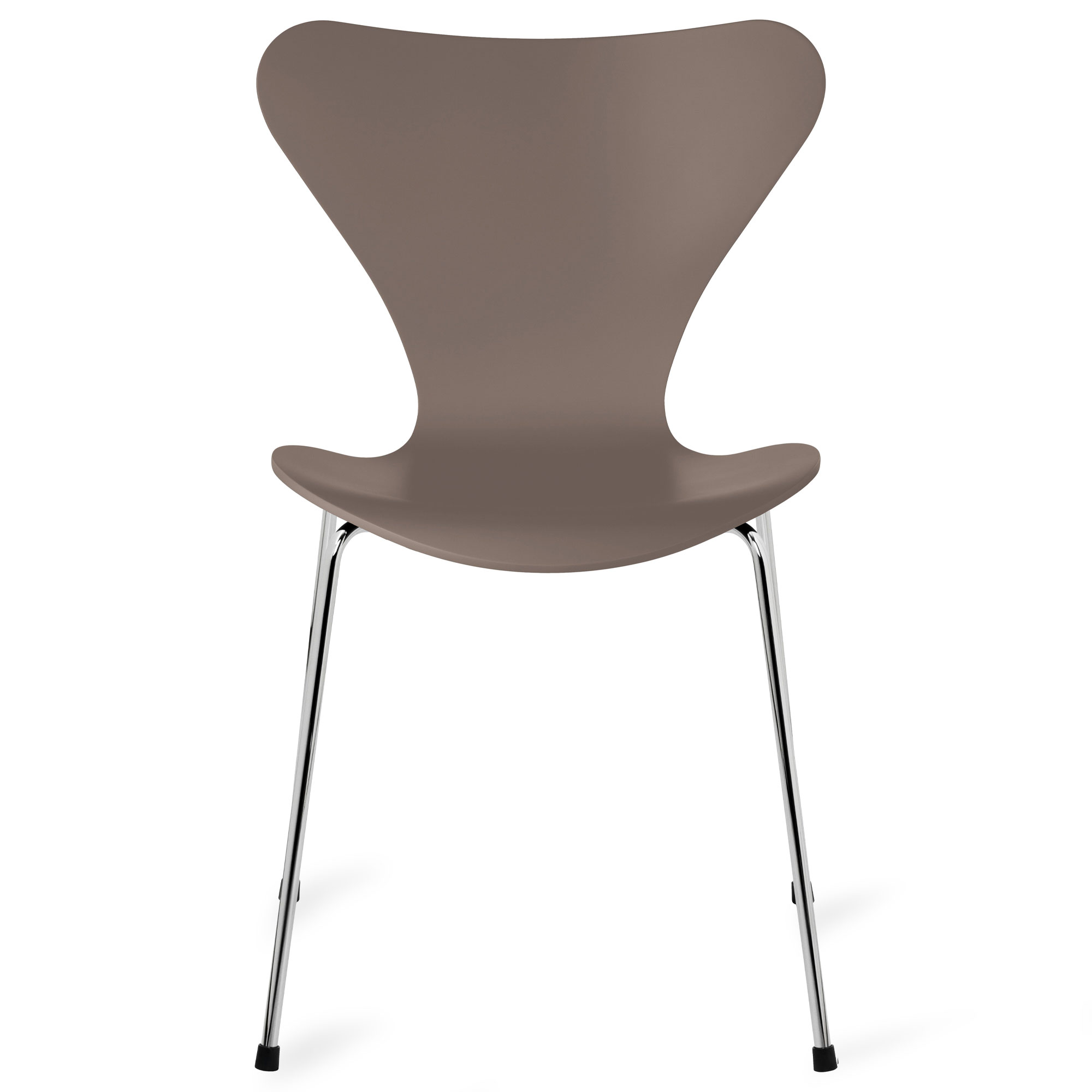 Fritz Hansen - Sjuan 3107 stol lackerad bokfanér chrome / deep clay - Matstolar - Arne Jacobsen - Beige,Grå - Metall/Trä | Möbler - Stolar Och Pallar - Matstolar | Möbelexperten