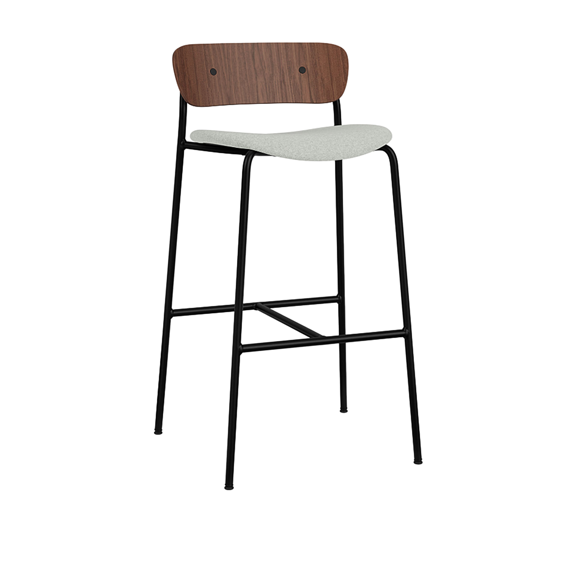 &Tradition - Pavilion AV10 - Lacquered Walnut - Fabric cat.2 - Divina Melange 3 120 - Barstolar & barpallar - Anderssen & Voll - Metall/Trä