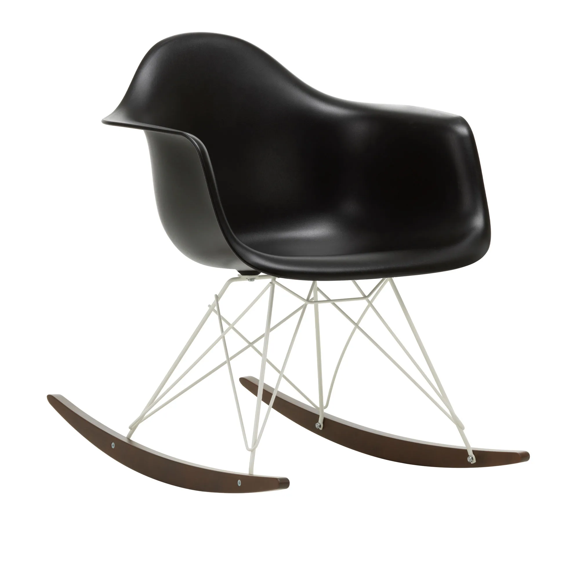 Eames RE Plastic Armchair RAR gungstol White/Dark Maple