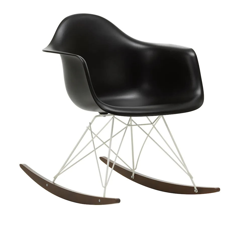 Eames RE Plastic Armchair RAR gungstol White/Dark Maple