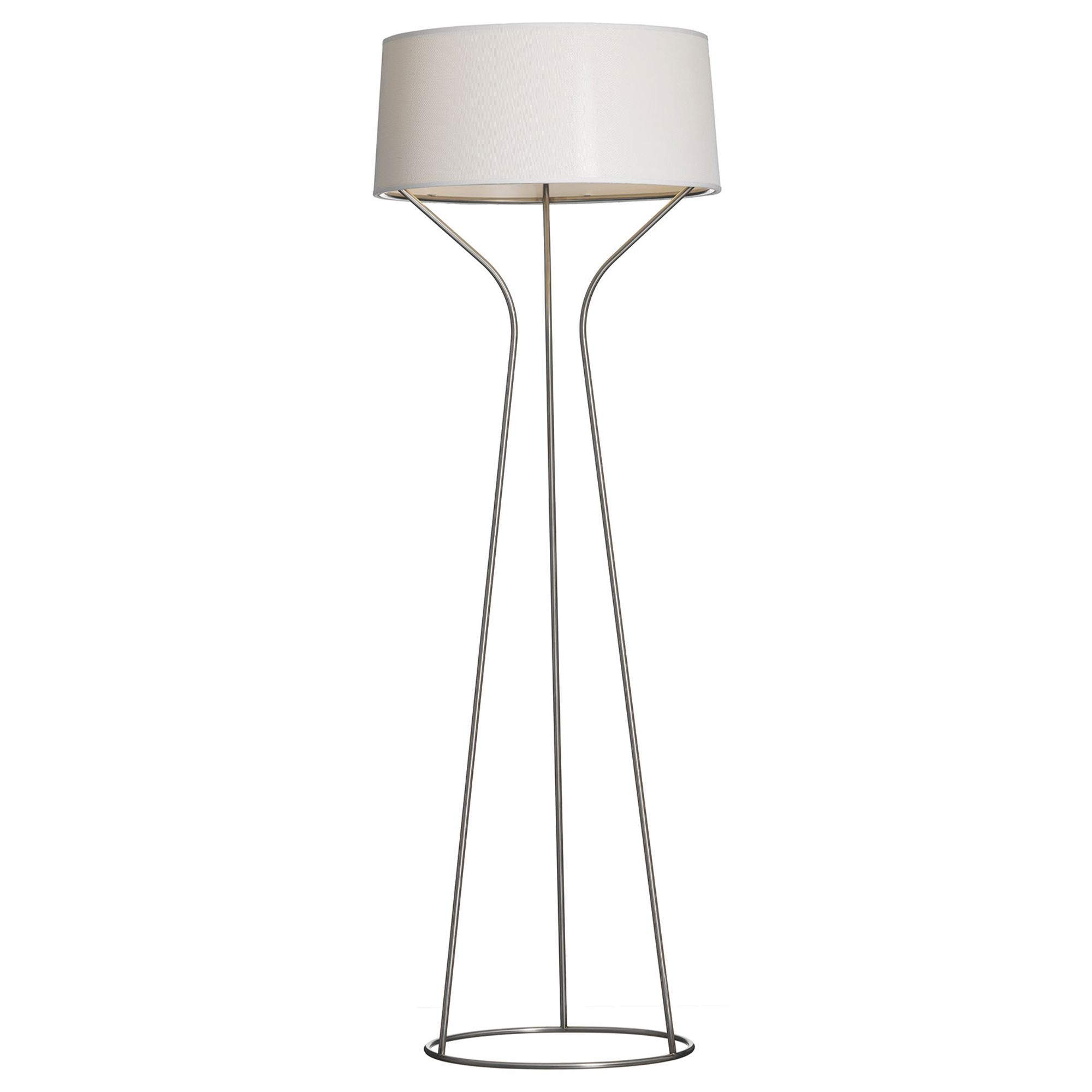 Örsjö Belysning - Aria Golvlampa, Rostfri stål fot, Vit skärm - Skärmlampor - Claesson Koivisto Rune - Vit | Belysning - Golvlampor - Skärmlampor | Möbelexperten