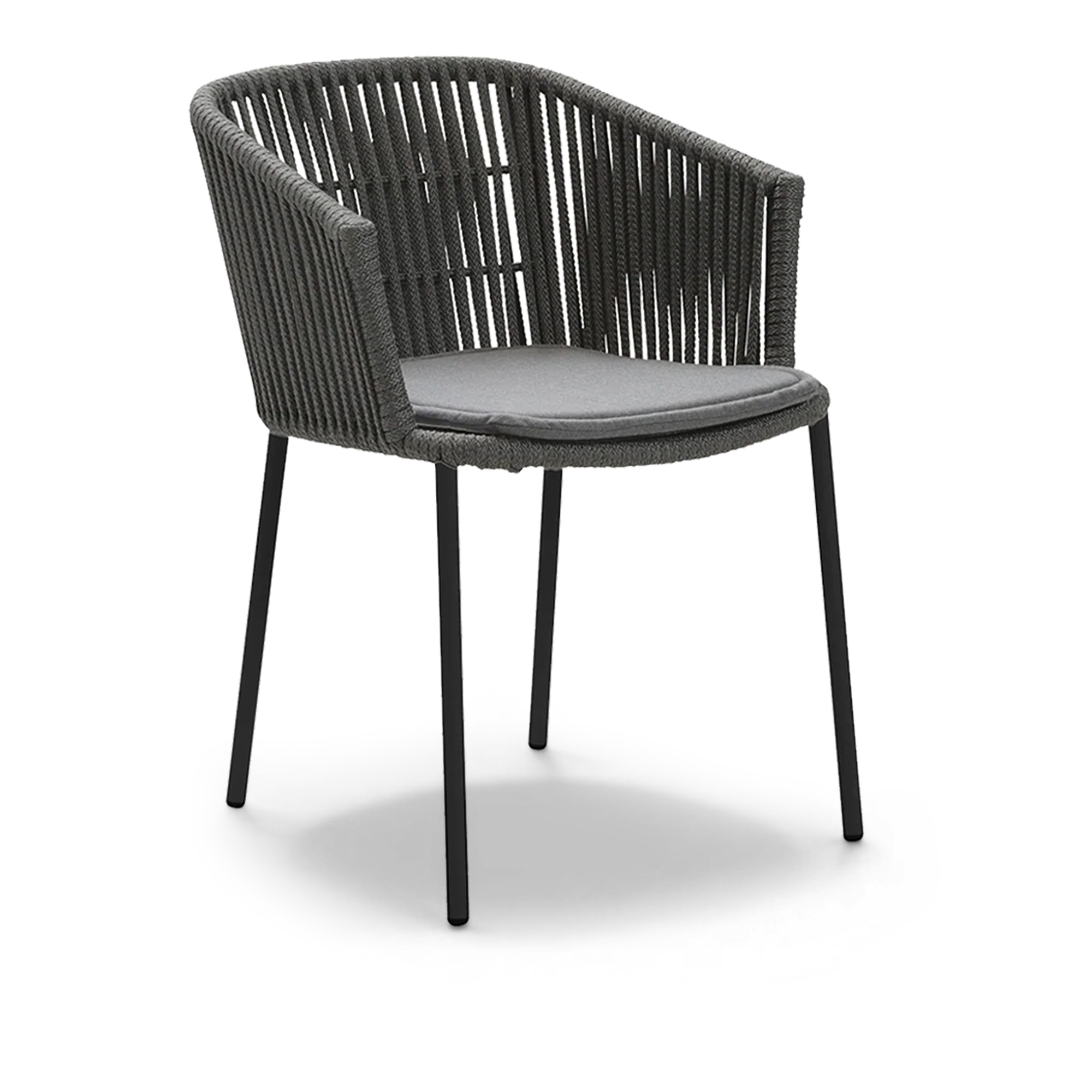 Cane-Line - Moments Stol Stapelbar, Dark Grey inkl Dyna - Matstolar utomhus - Foersom & Hiort-Lorenzen MDD - Grå - Plast | Utemöbler - Utestolar - Matstolar Utomhus | Möbelexperten