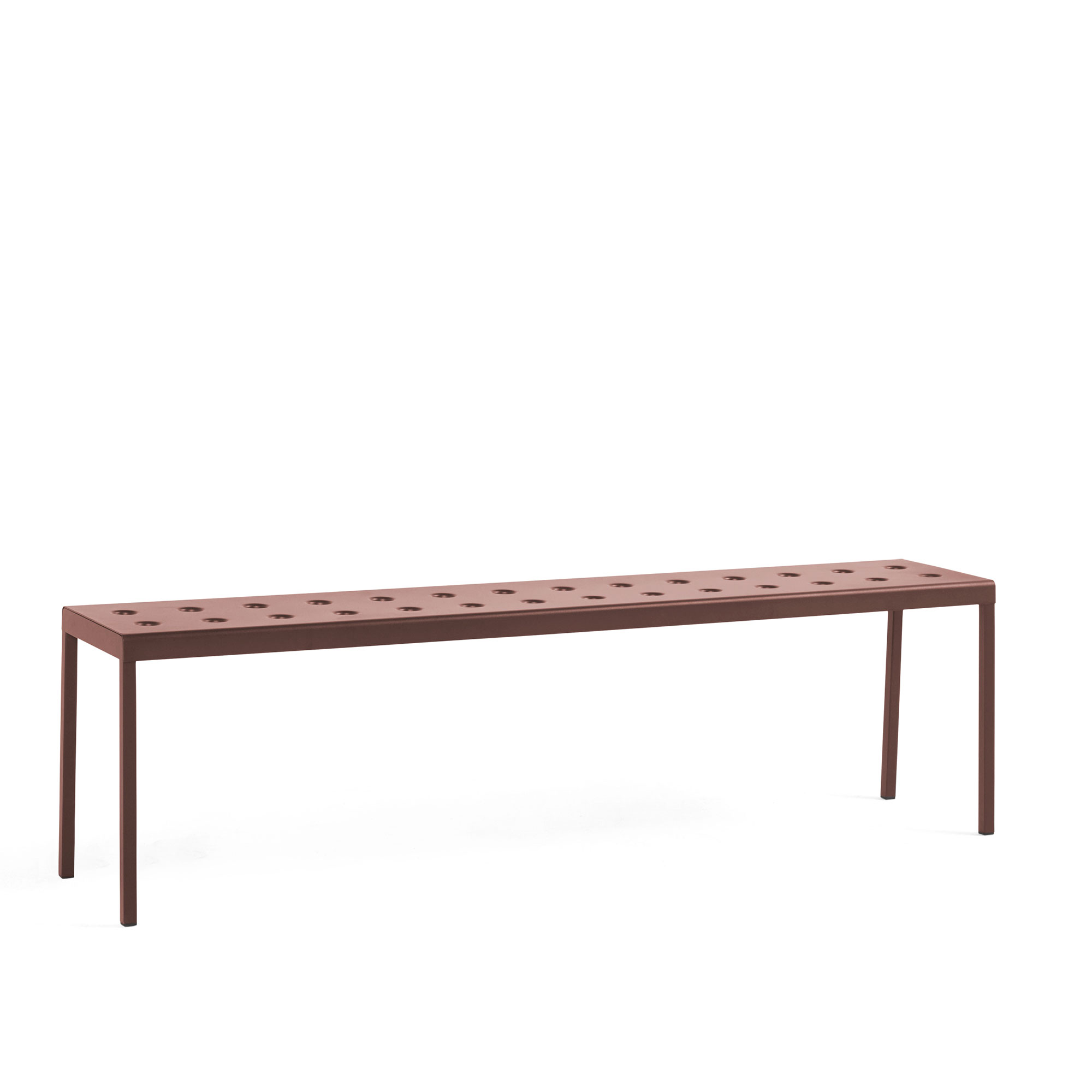 hay - balcony bench l165,5xw35xh46 - iron red - trädgårdsbänkar - ronan & erwan bouroullec - röd - metall